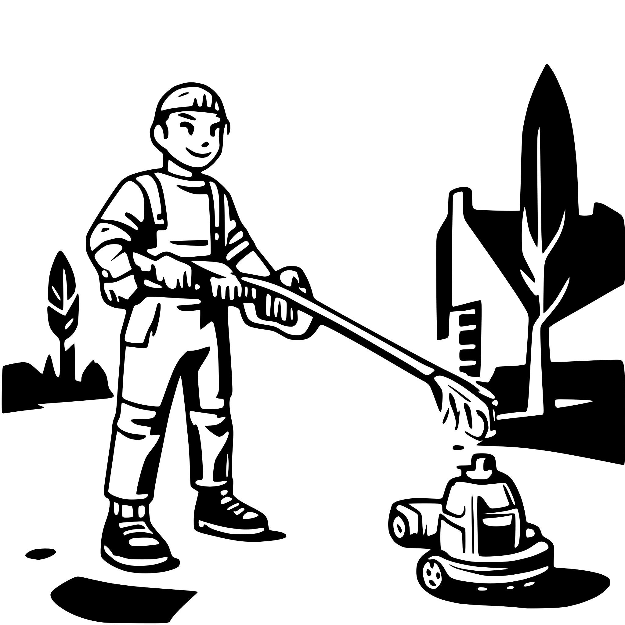 AI-generated SVG of 'Man with a pressure washer'