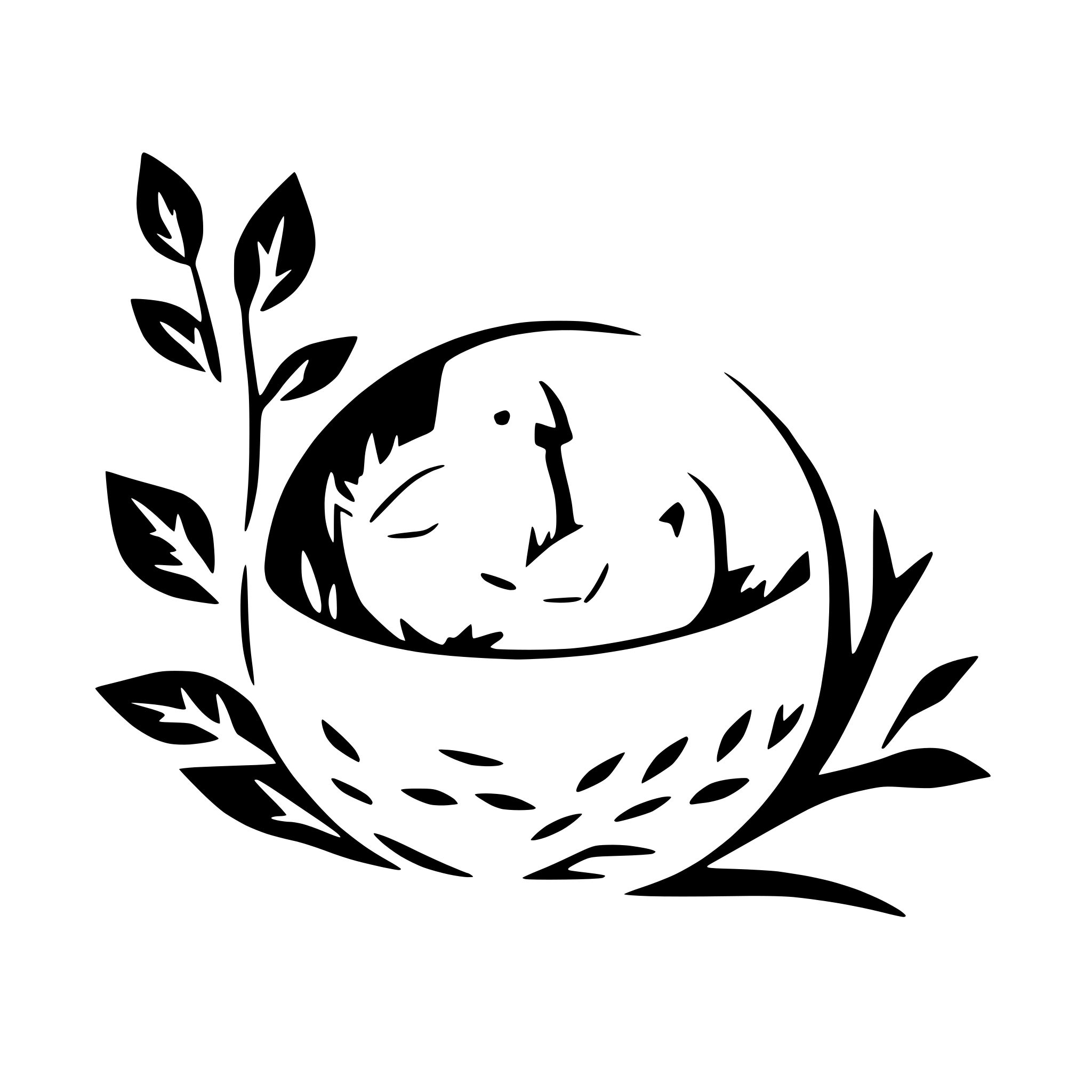 AI-generated SVG of a bird nest with baby birds