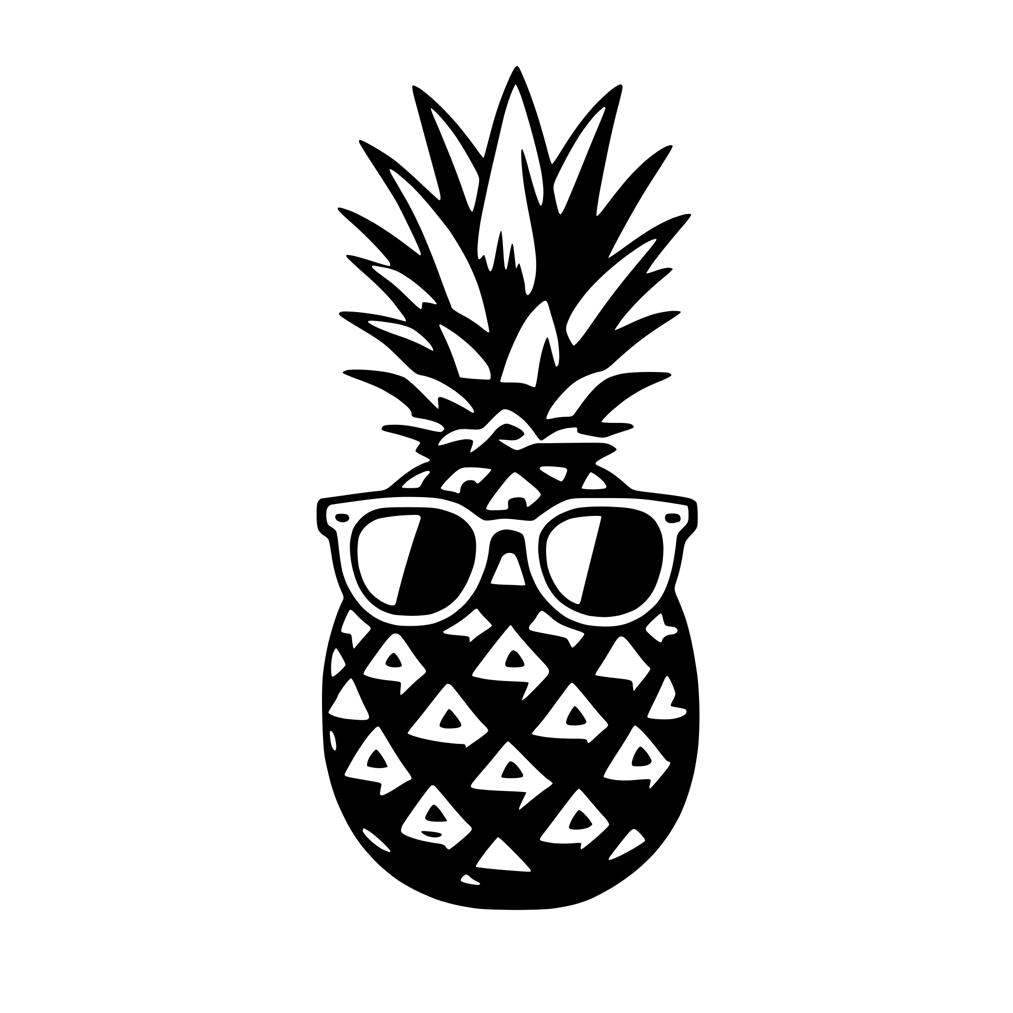 AI-generated SVG of a pineapple and sunglasses
