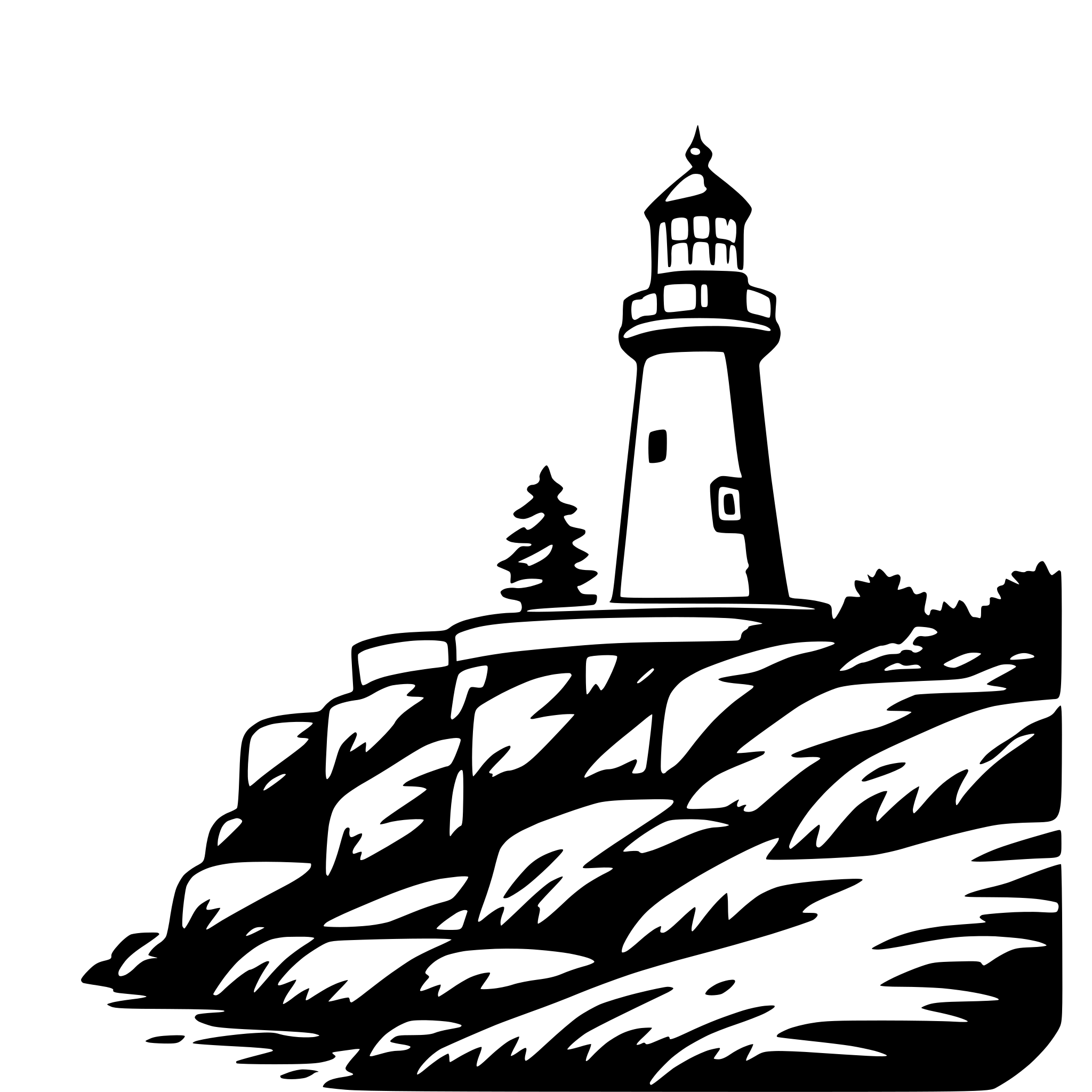AI-generated SVG of a lighthouse on a cliff