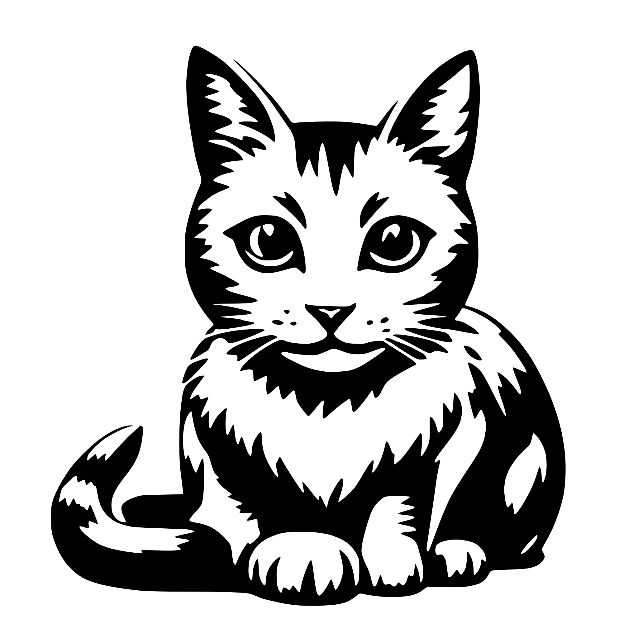 AI-generated SVG of a An wall art decoration of cat