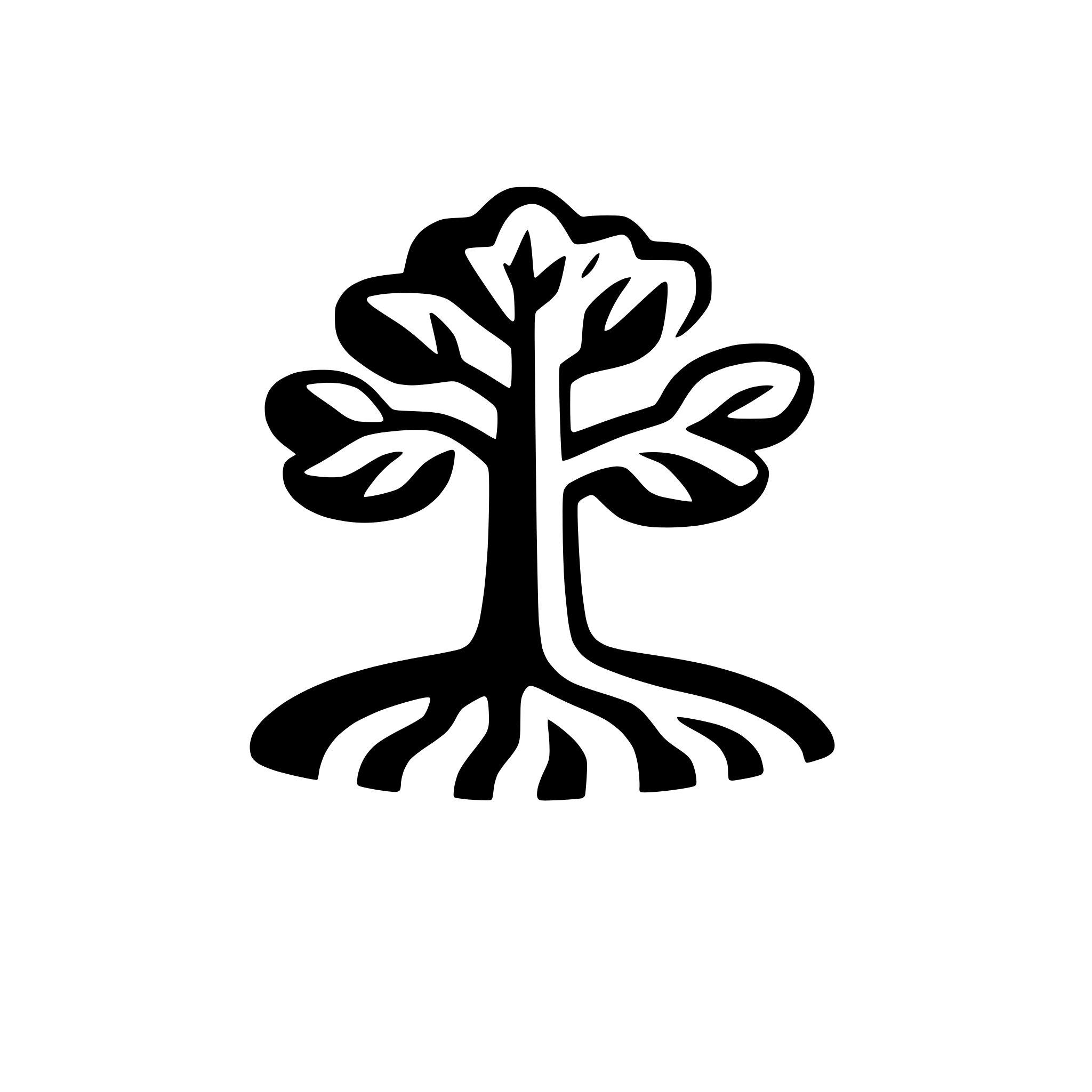 AI-generated SVG of 'tree with thick roots'