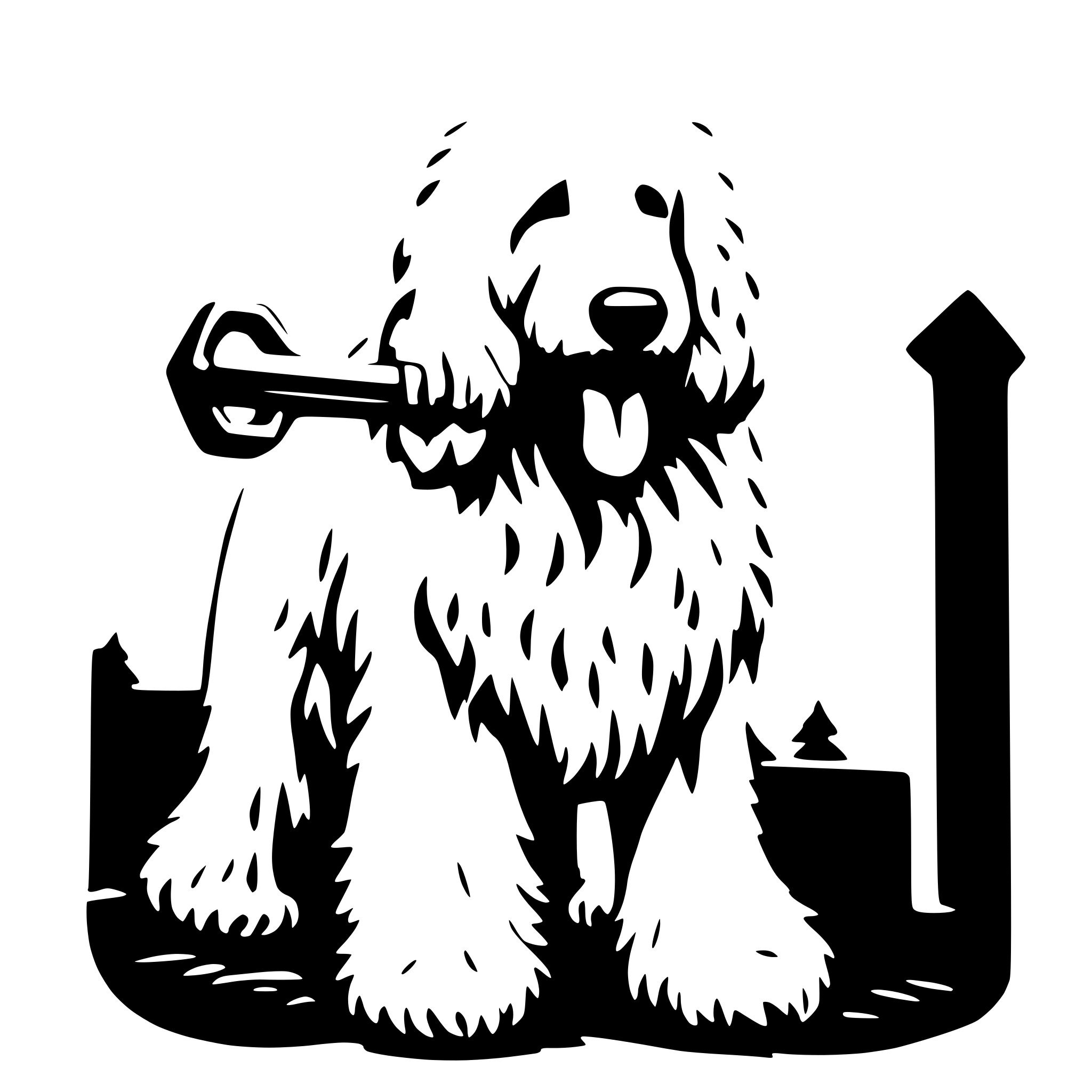 AI-generated SVG of a Komondor holding a large key