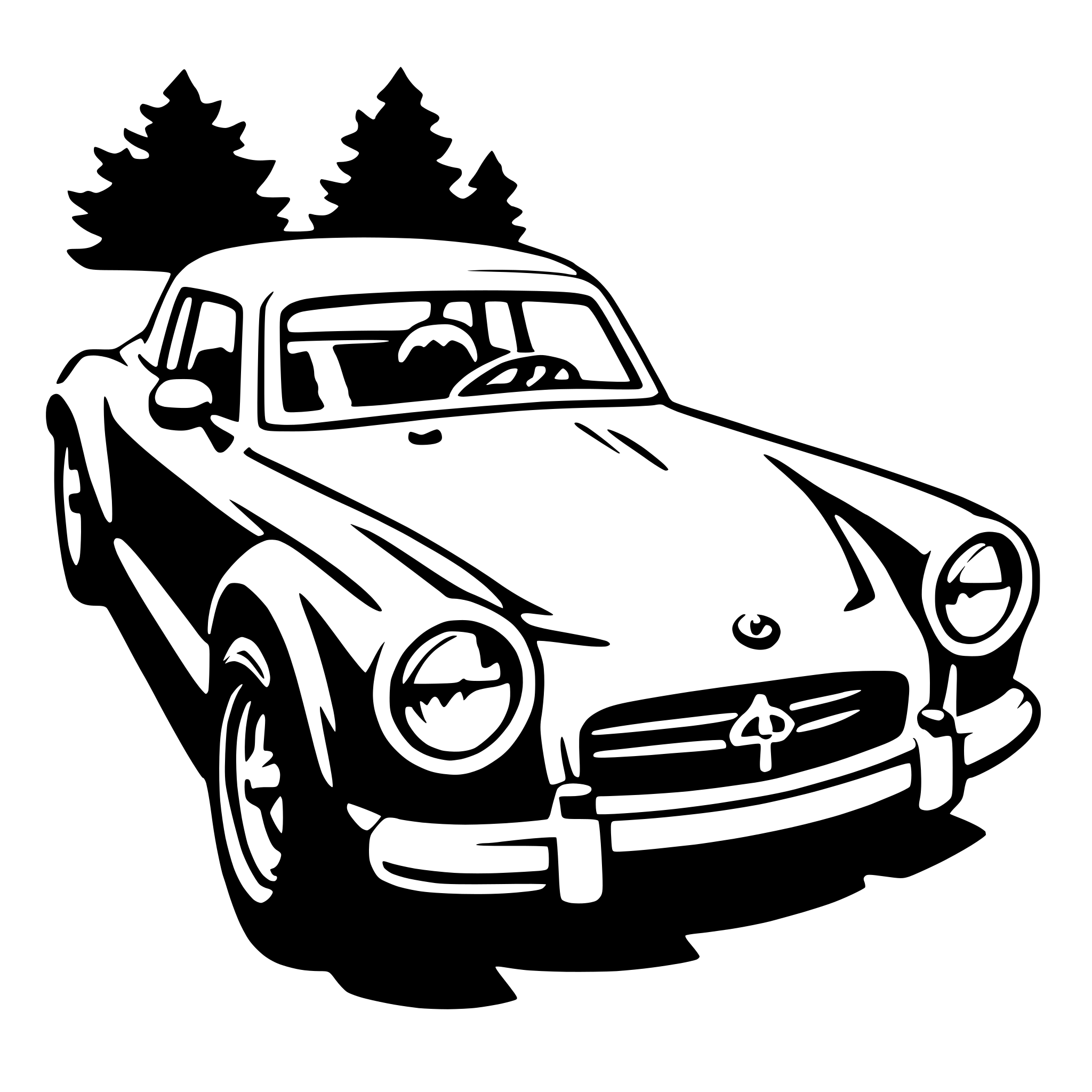 AI-generated SVG of 'roadster'