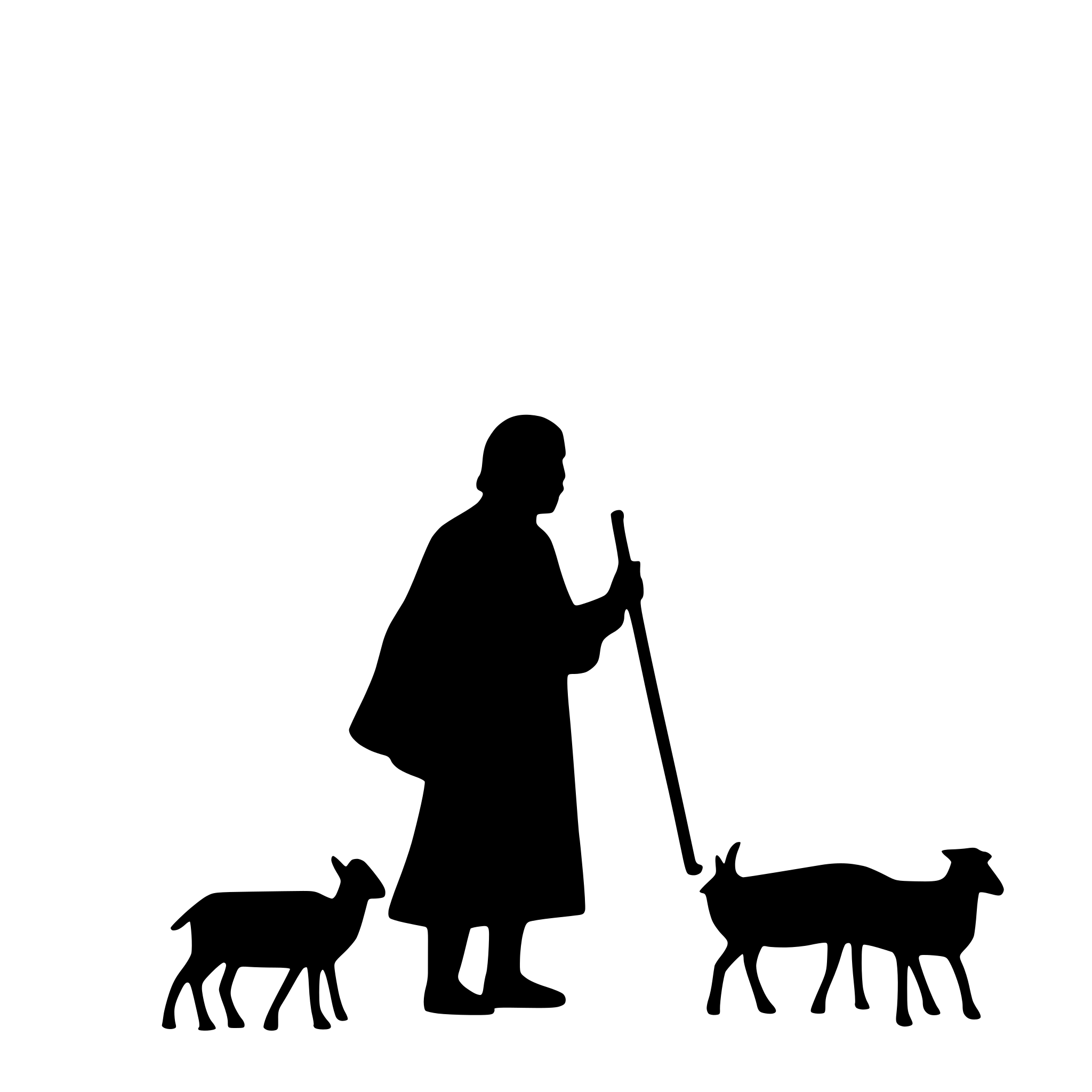 AI-generated SVG of a men and sheep in the middle of arabian dune