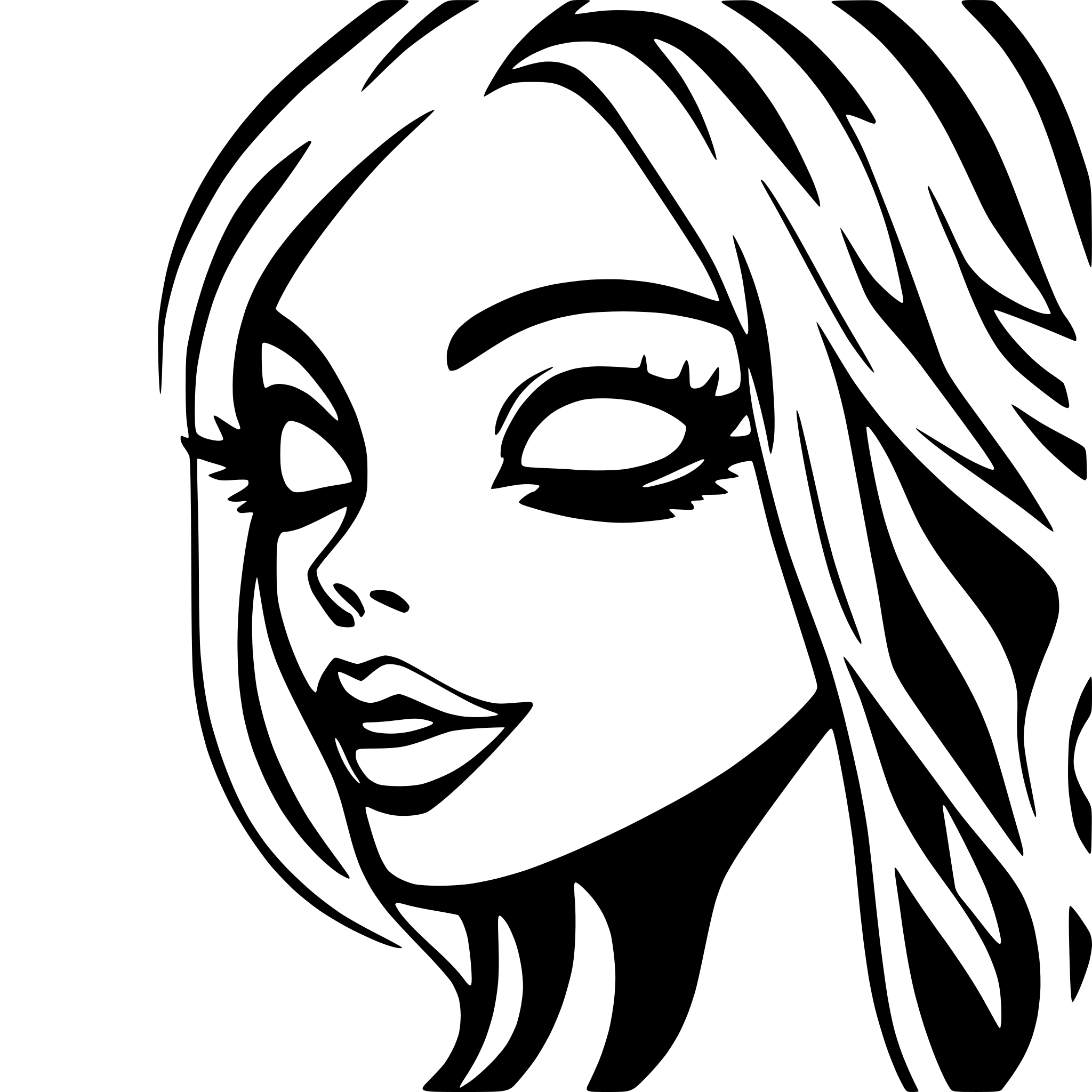 AI-generated SVG of a woman face, side view, sharp, kiss from lips, closed eyes, long straight hair, seductive, sexy
