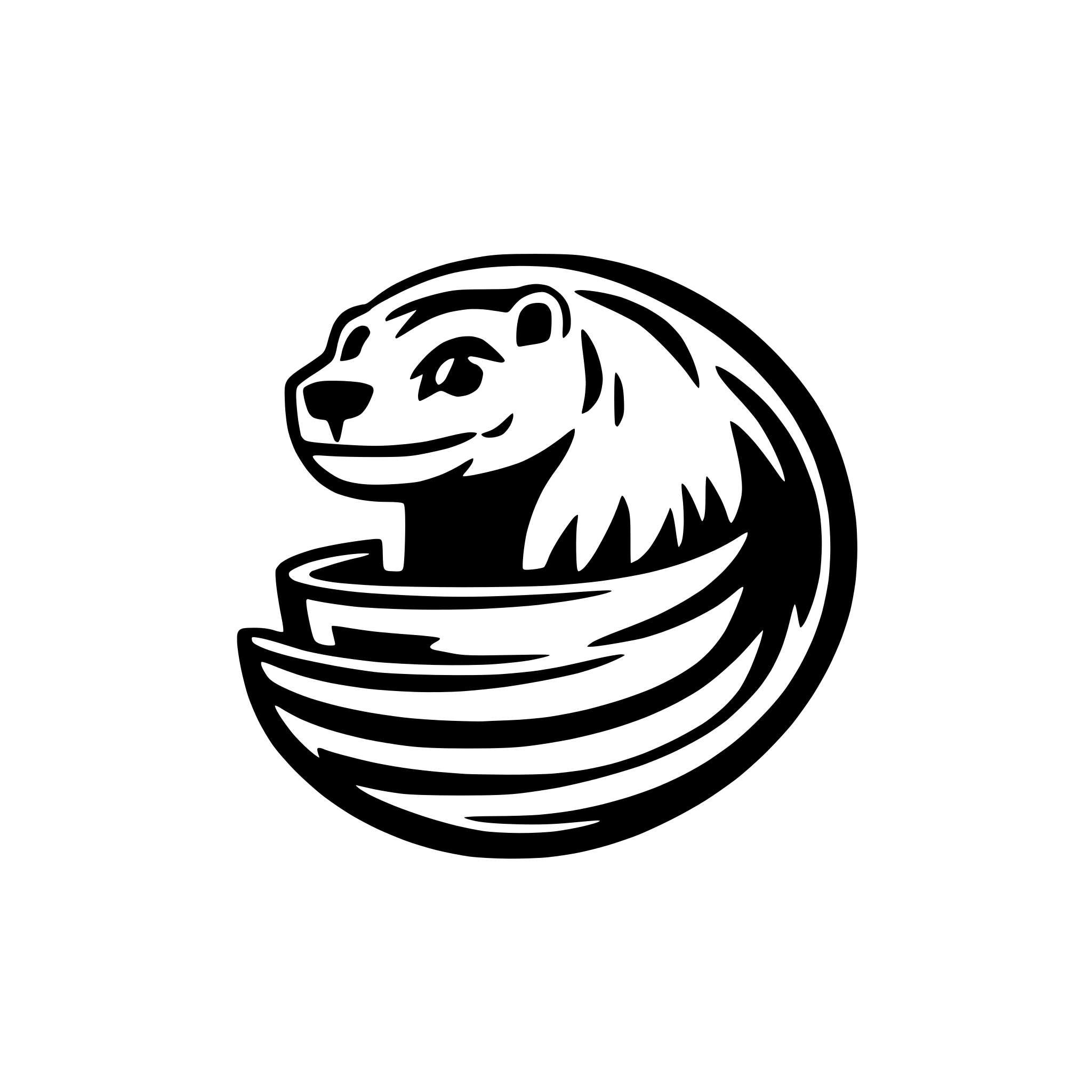 AI-generated SVG of a generate small logo with otter, something like logos in 90s. black and white.