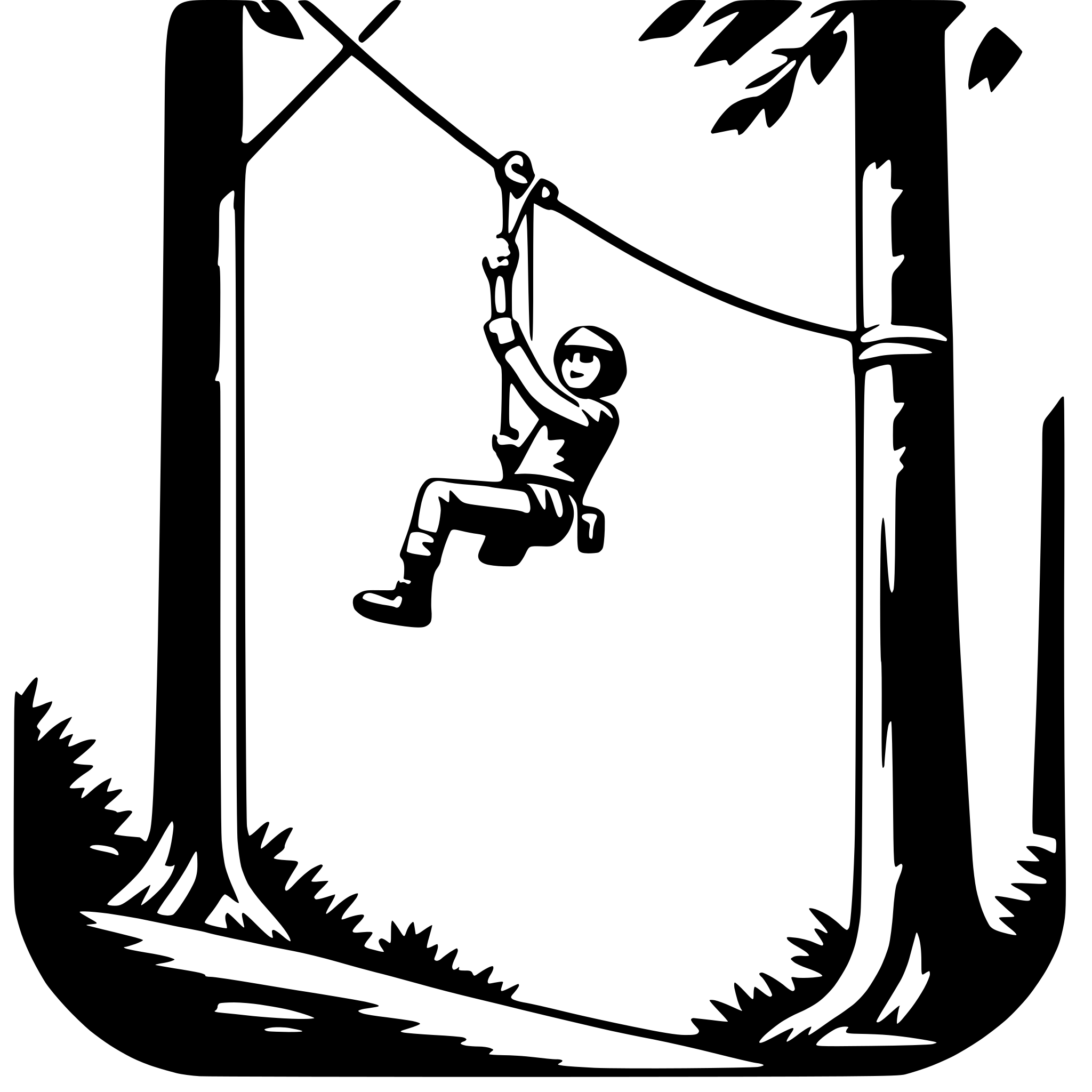 AI-generated SVG of 'zip-lining through forest'