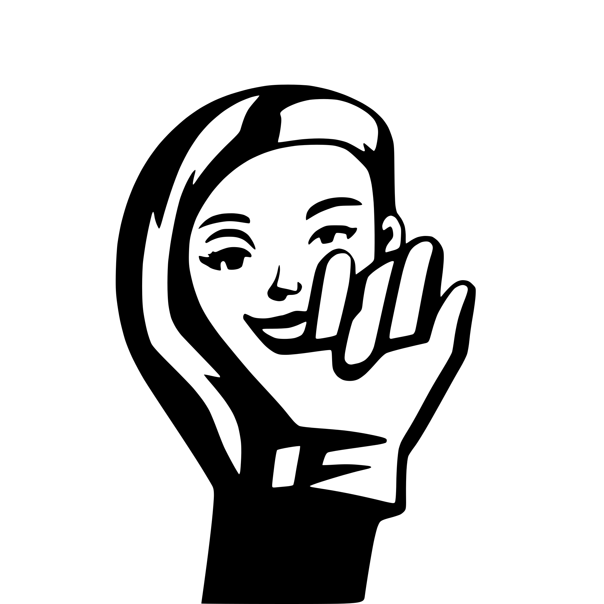 AI-generated SVG of a finger touching face