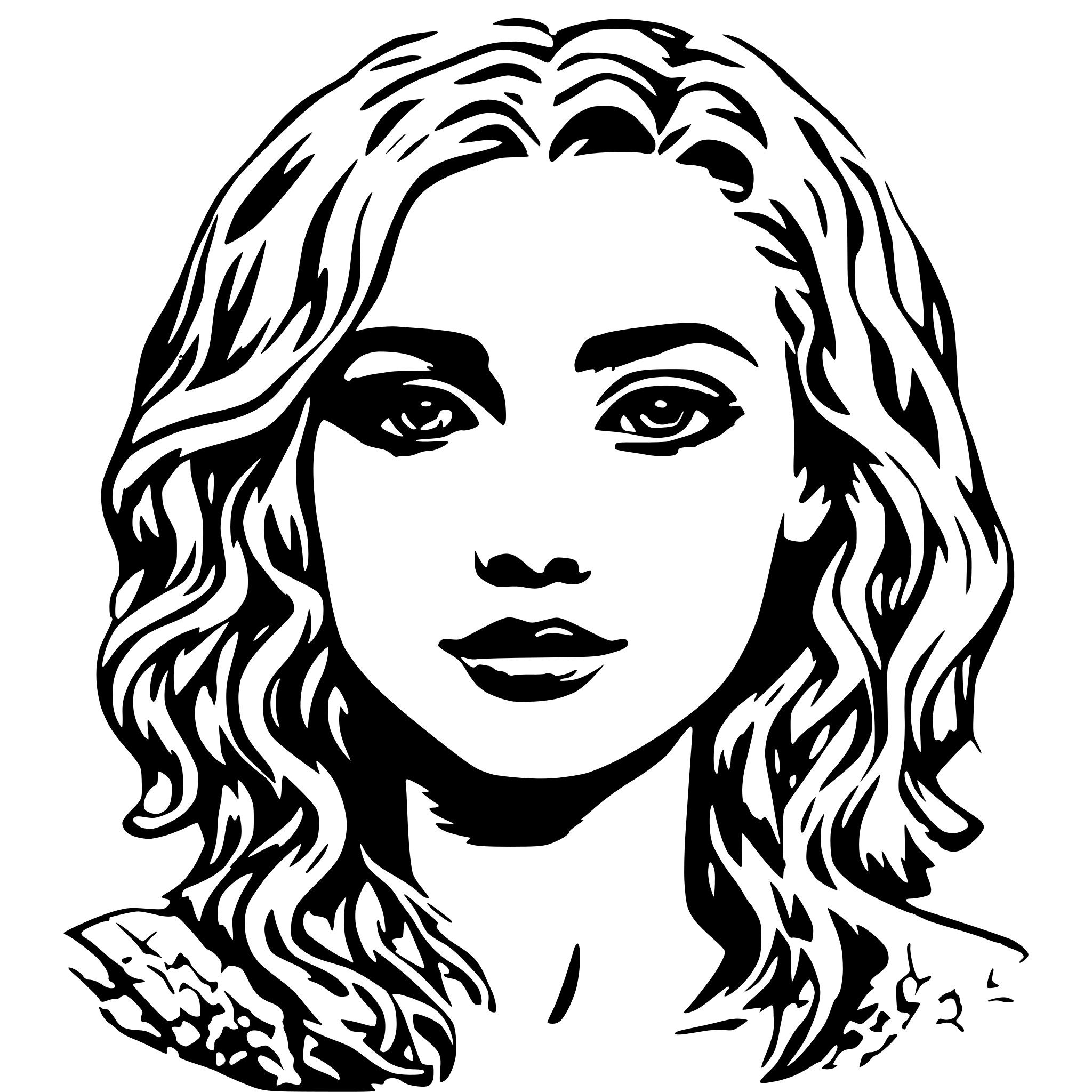 AI-generated SVG of a YOUNG BLOND GIRL METISSE EUROPEAN AND AFRICAN