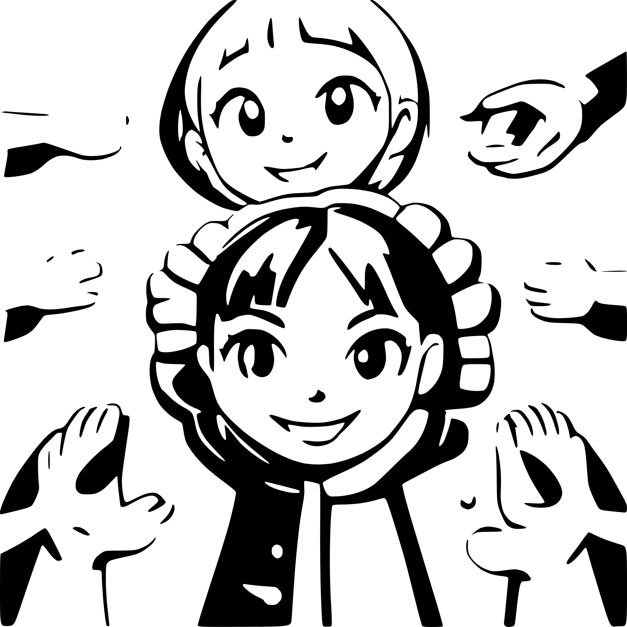 AI-generated SVG of a 12 Children holdng hands