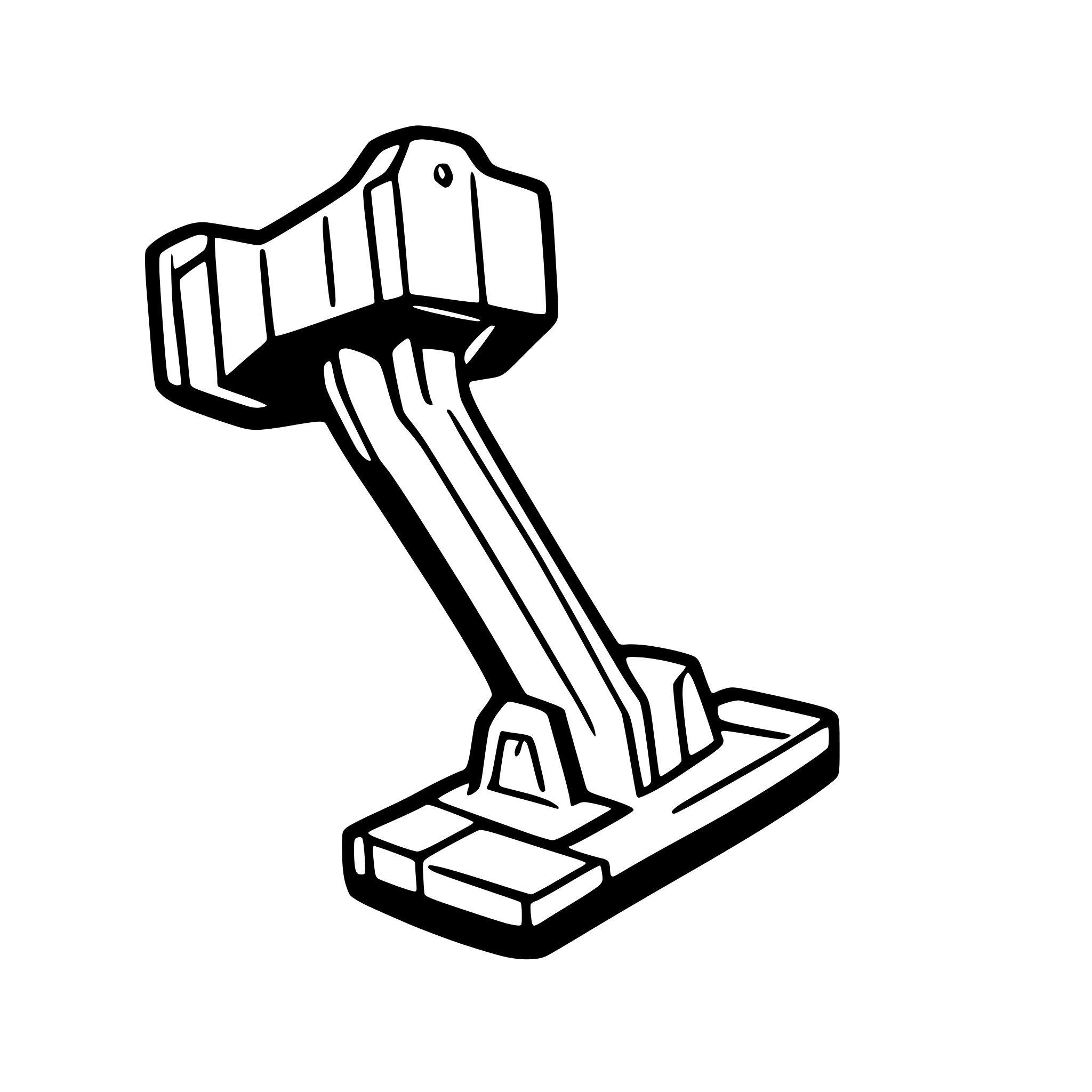 AI-generated SVG of a a 2d sledgehammer side view