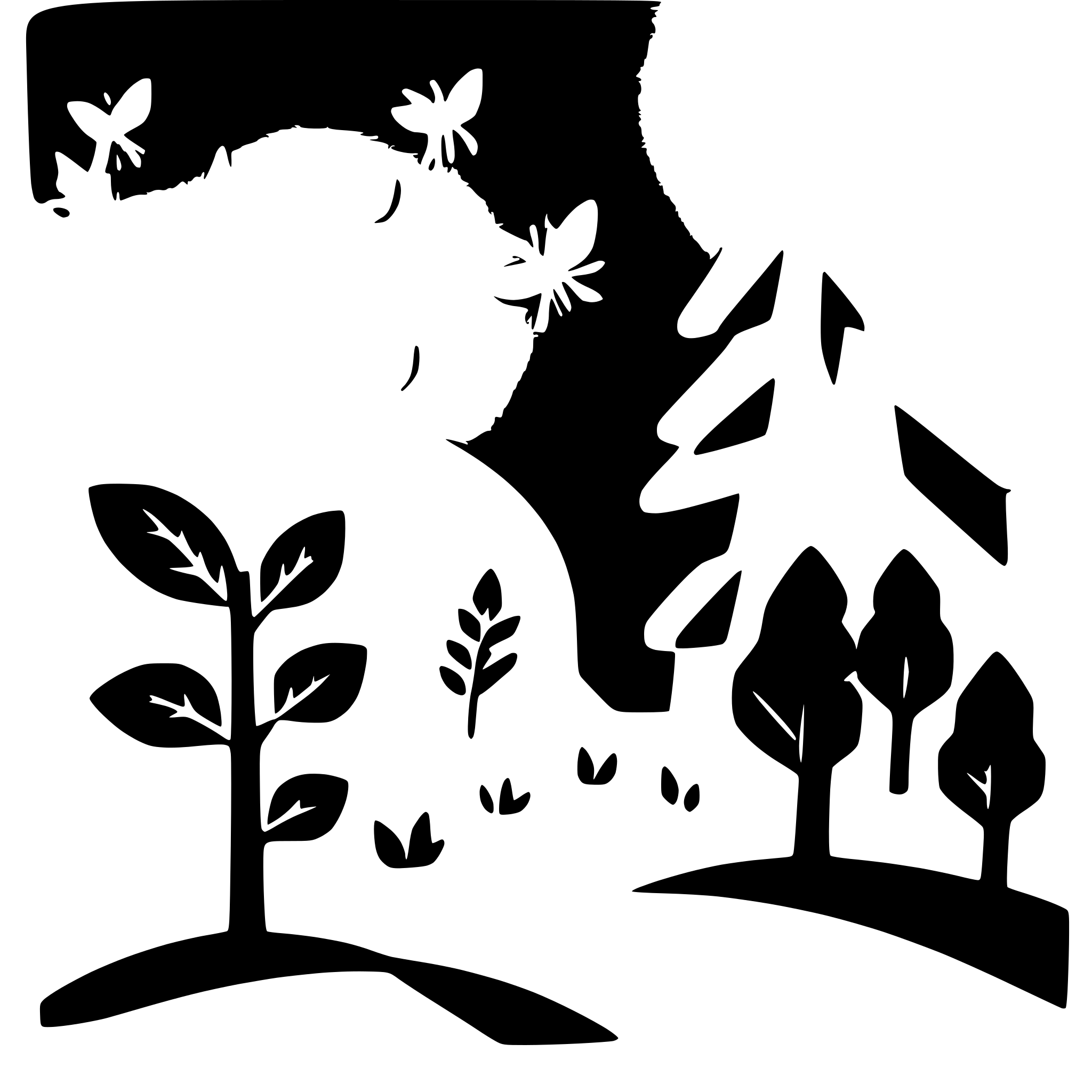 AI-generated SVG of a fireflies in a dark forest