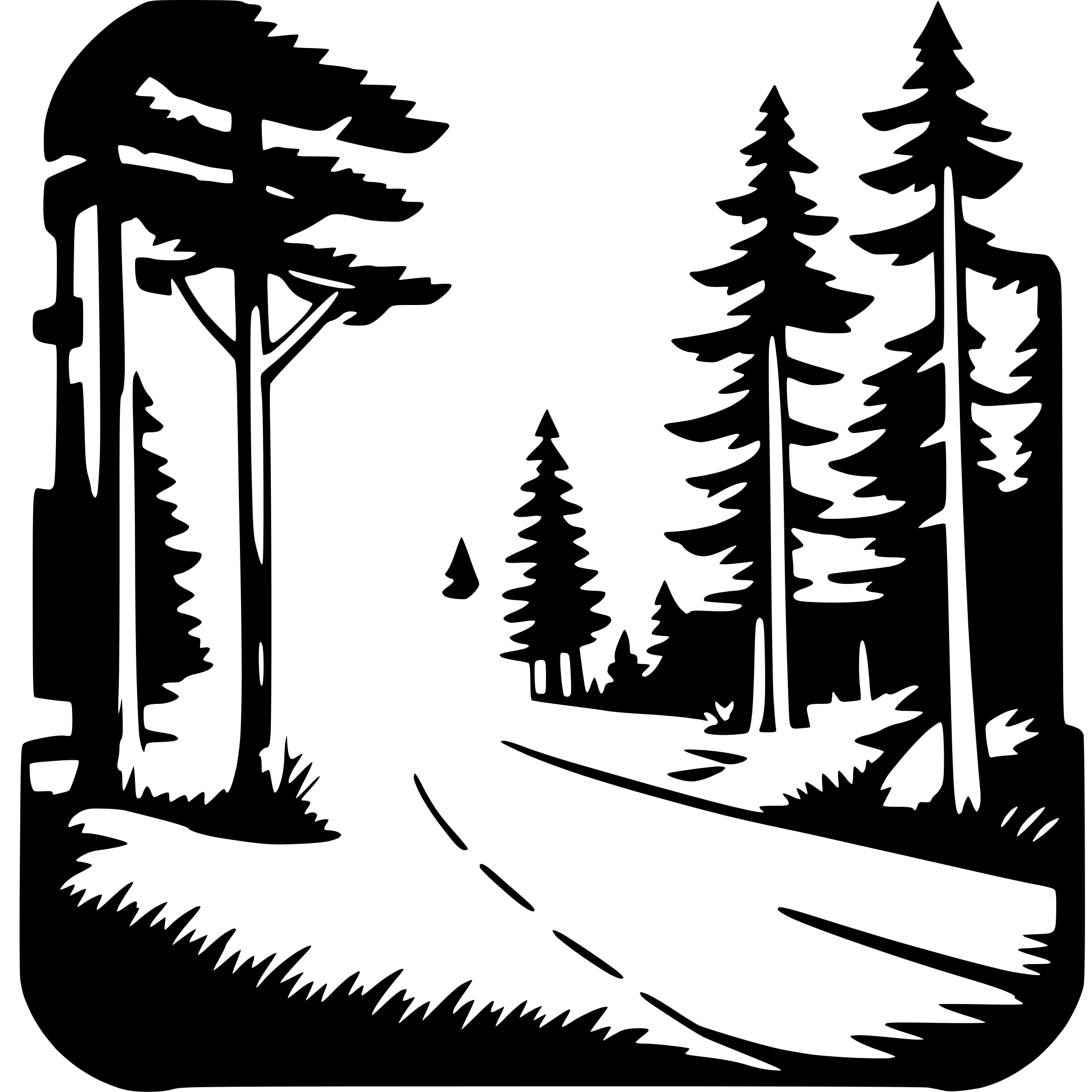 AI-generated SVG of a forest getaway