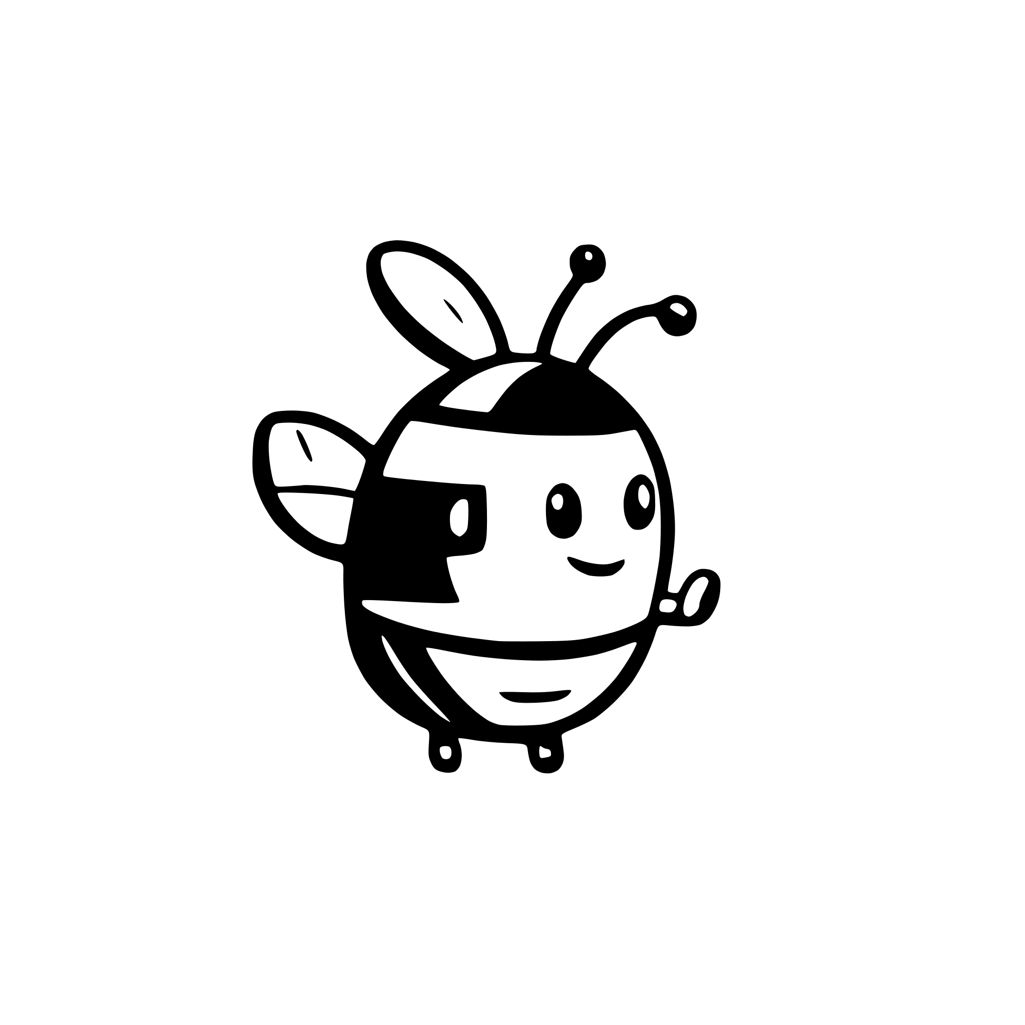 AI-generated SVG of a minimal bee