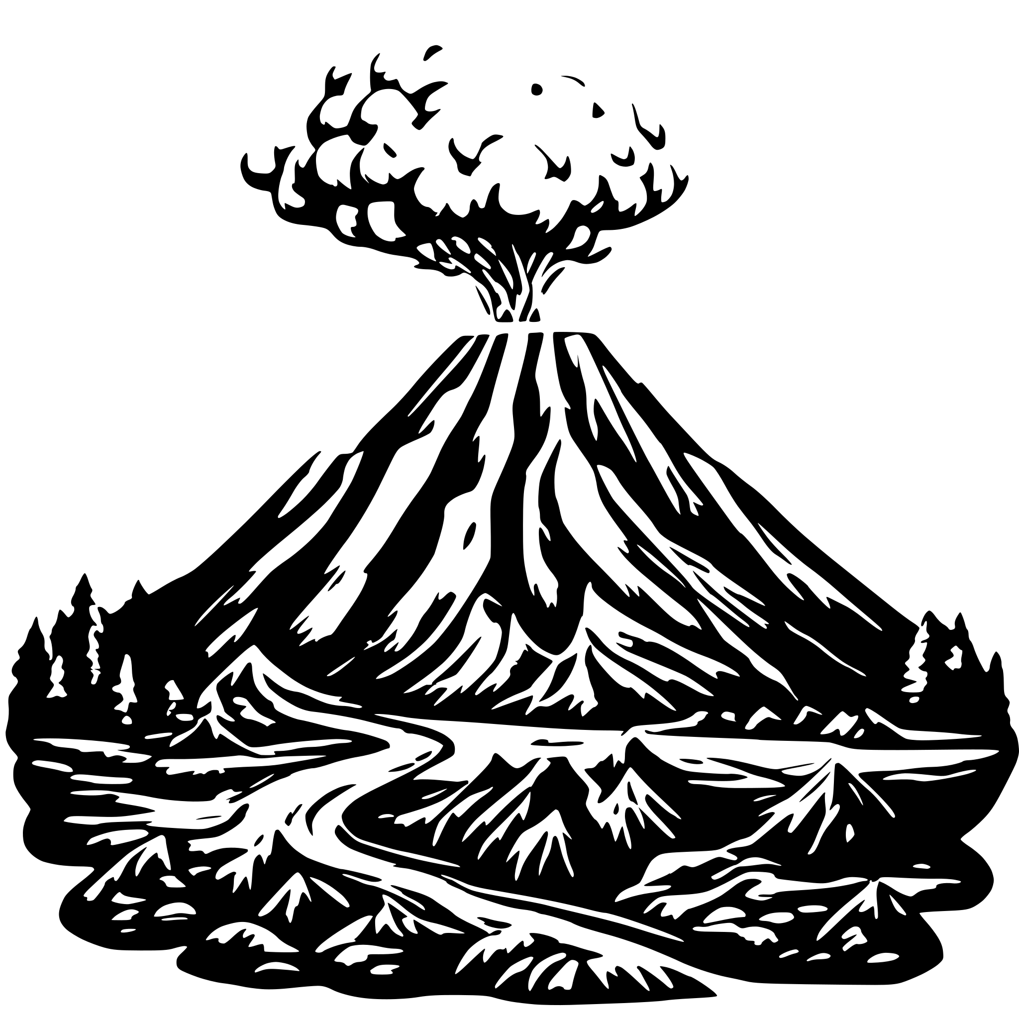 AI-generated SVG of 'Volcano'