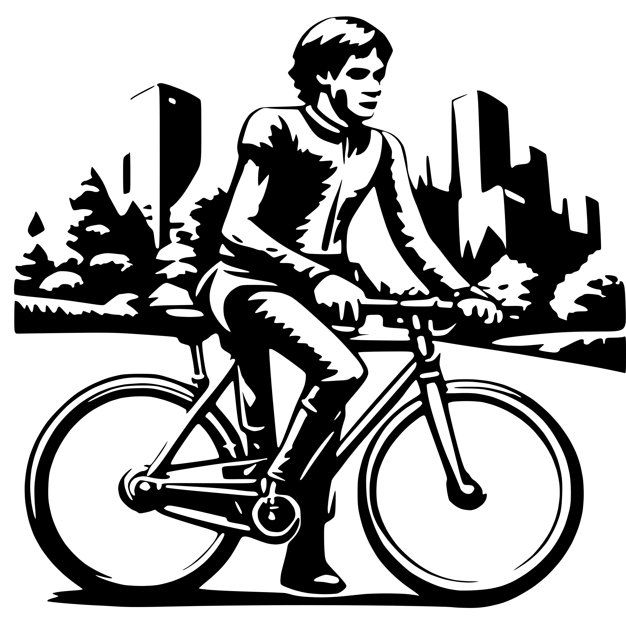 AI-generated SVG of a a man riding a road bicycle
