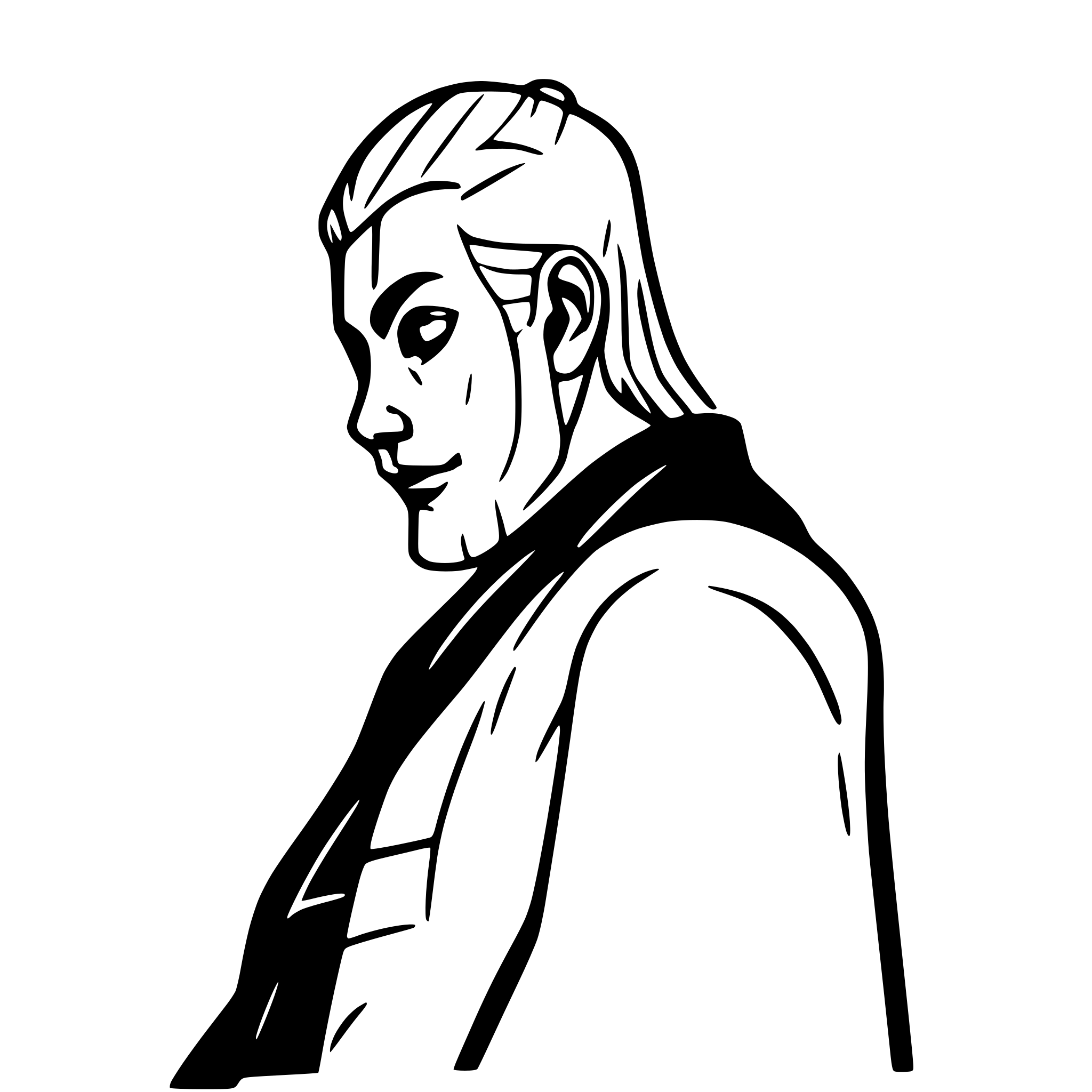 AI-generated SVG of a old samurai, side view, nostalgic