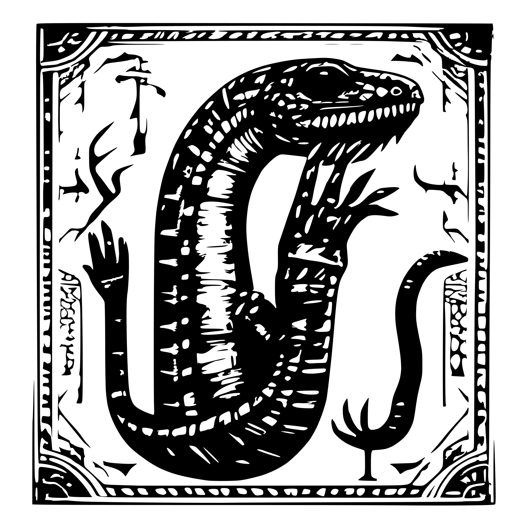 AI-generated SVG of a 1️⃣ A black ink drawing of an animal with four legs and two eyes, resembling the shape of a lizard or snake, with long arms reaching out to touch each other on both sides of its body. The creature has three fingers per hand, with the middle finger being larger than the others. It also features sharp claws on top of its head, in the style of Jean Jullien. --ar 21:26 AI-generated SVG of a 1️⃣ A black ink drawing of an animal with four legs and two eyes, resembling the shape of a lizard or snake, with long arms reaching out to touch each other on both sides of its body. The creature has three fingers per hand, with the middle finger being larger than the others. It also features sharp claws on top of its head, in the style of Jean Jullien. --ar 21:26