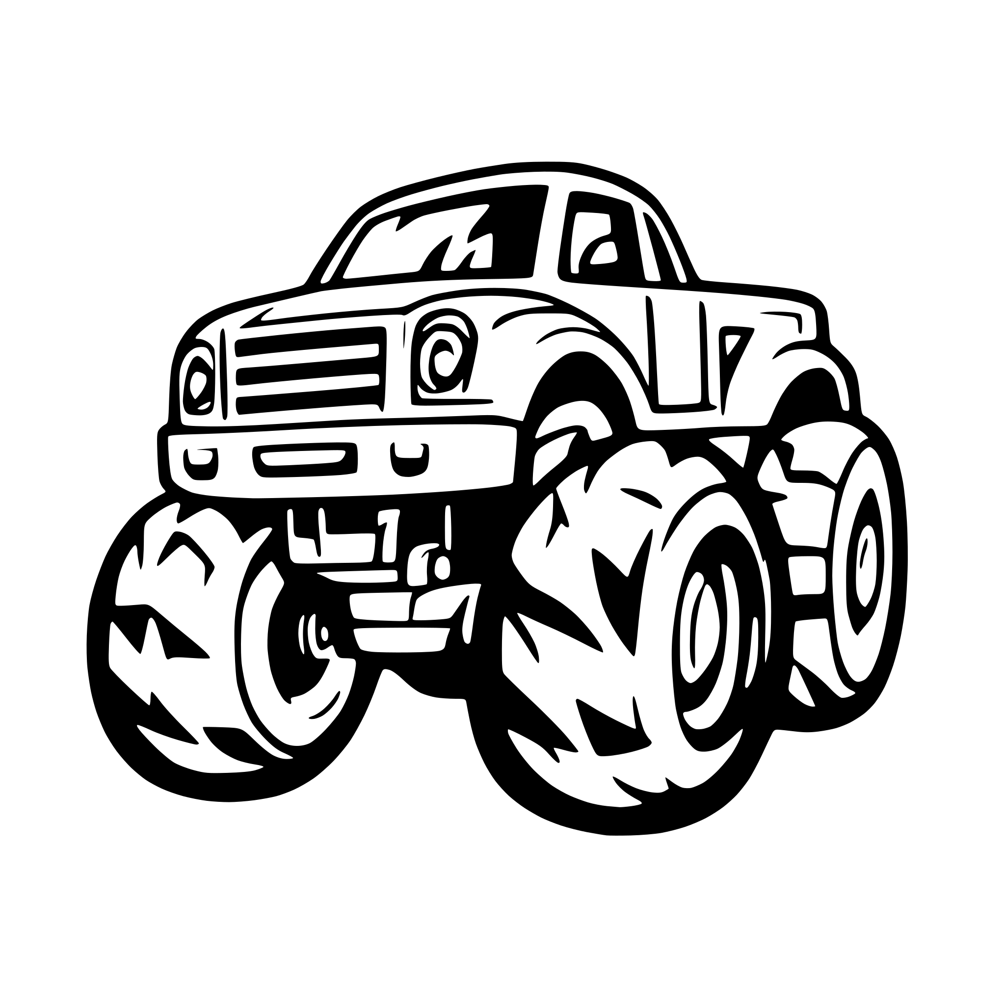 AI-generated SVG of a monster truck
