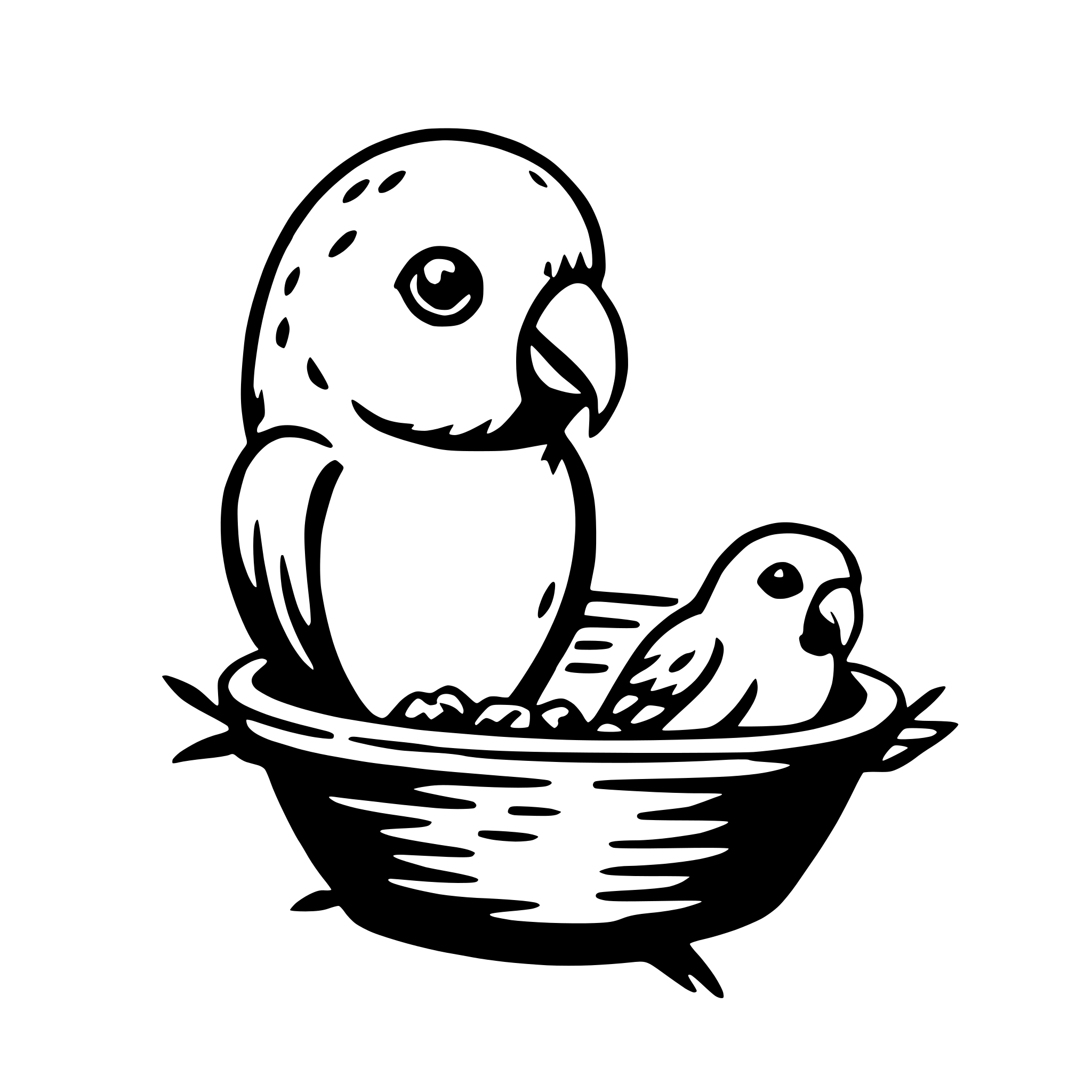 AI-generated SVG of 'lovebird nests'