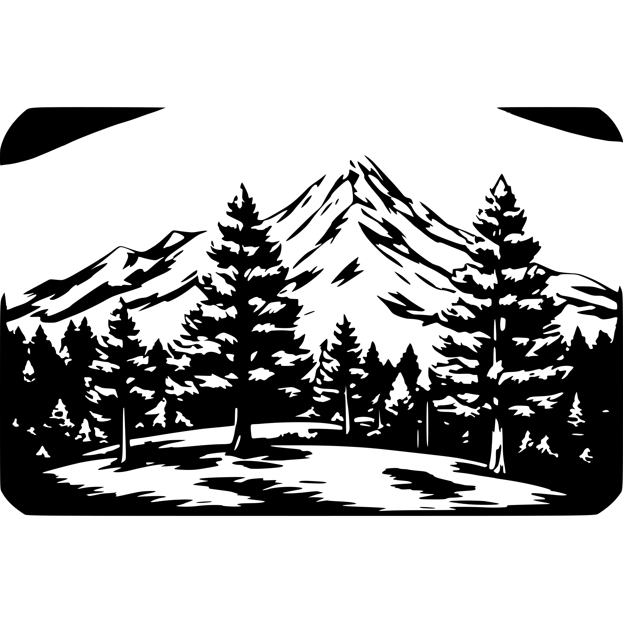 AI-generated SVG of a mountain stars Trees night