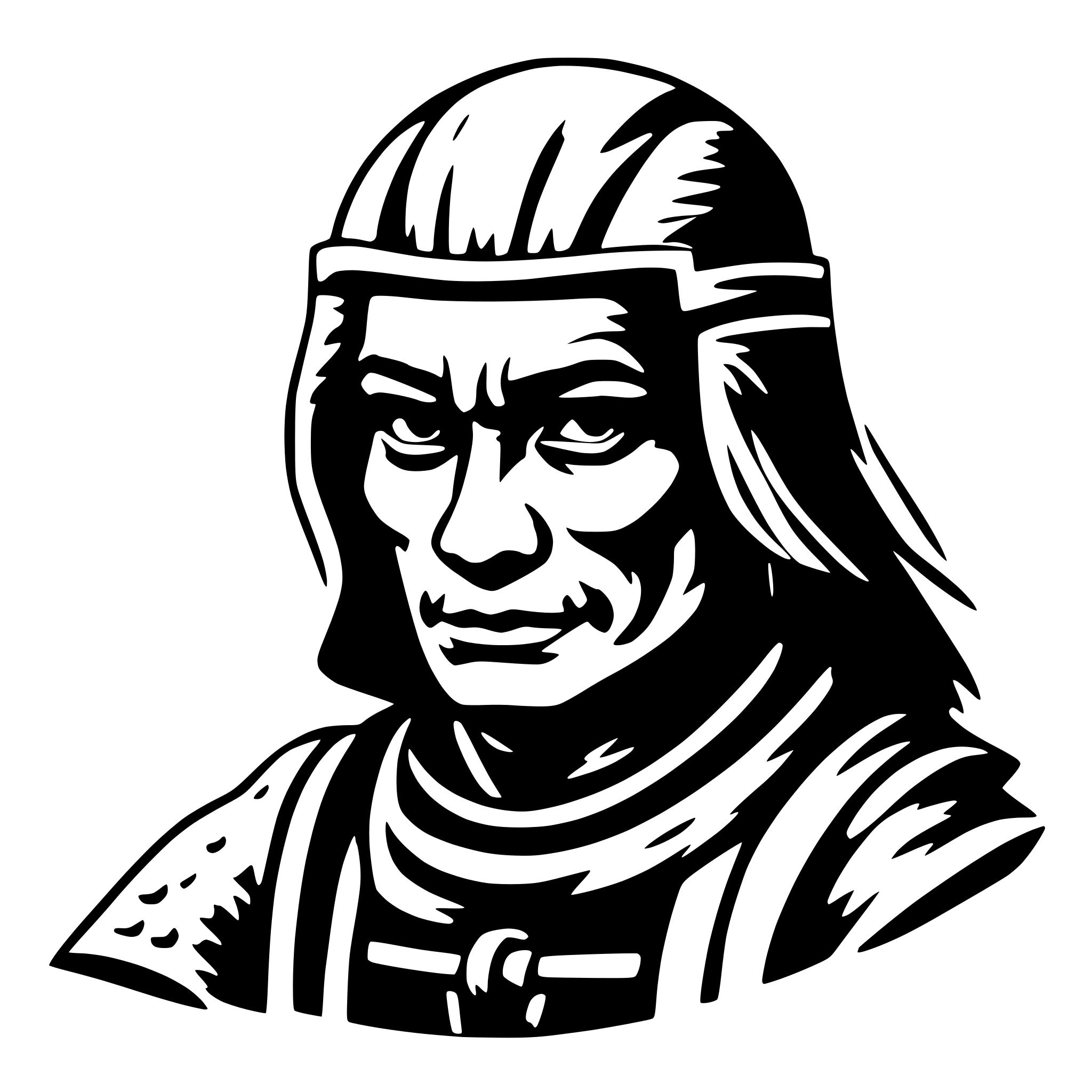 AI-generated SVG of a old samurai