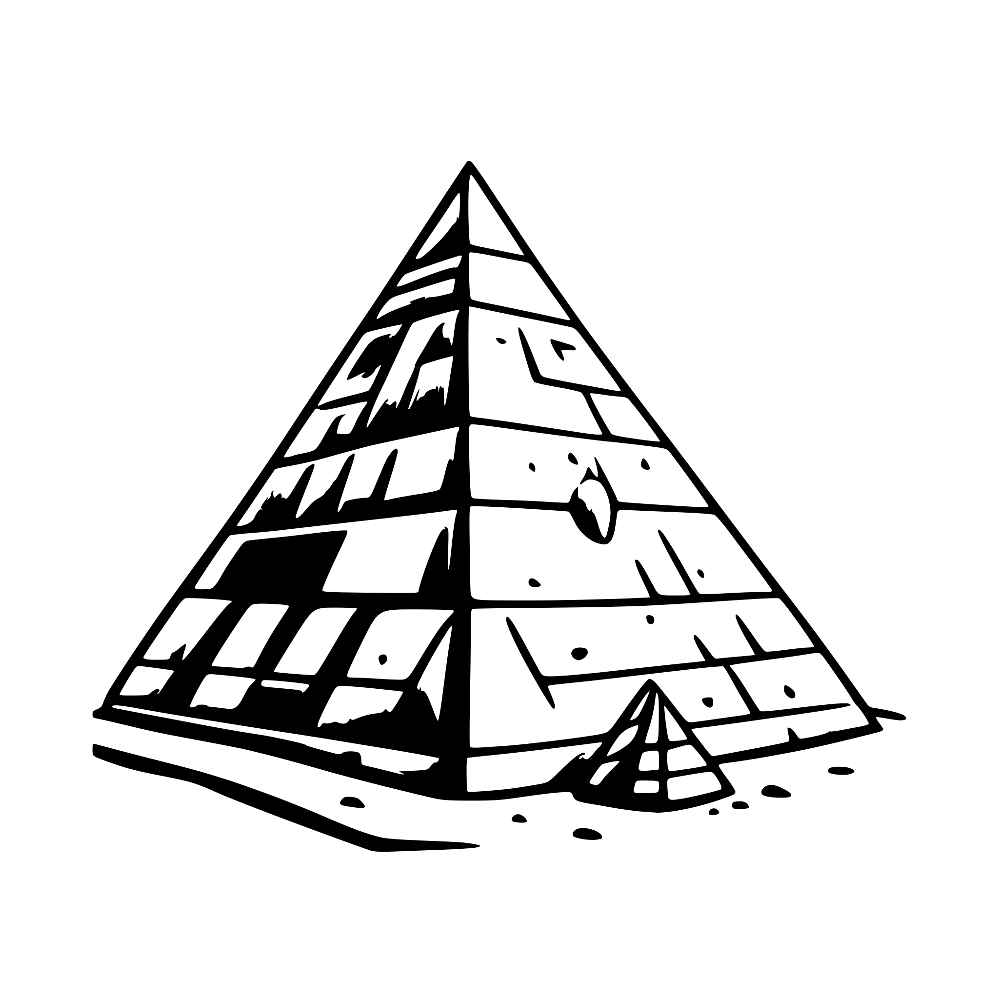 AI-generated SVG of a a pyramid in Egypt in the sand. over the top of the pyramid there should be a brain that shines rays of light.