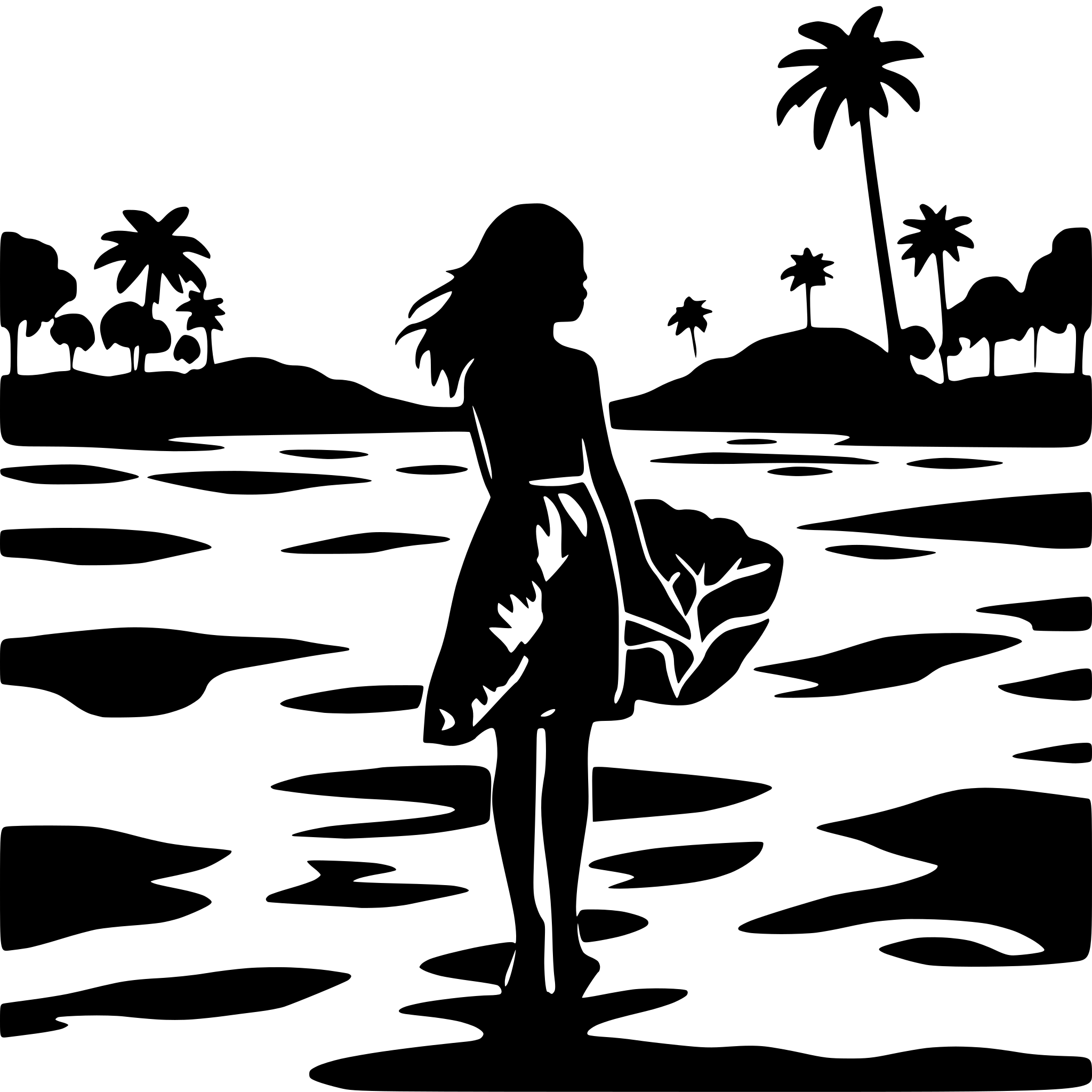AI-generated SVG of a a cozzy beach with wabe and sunset