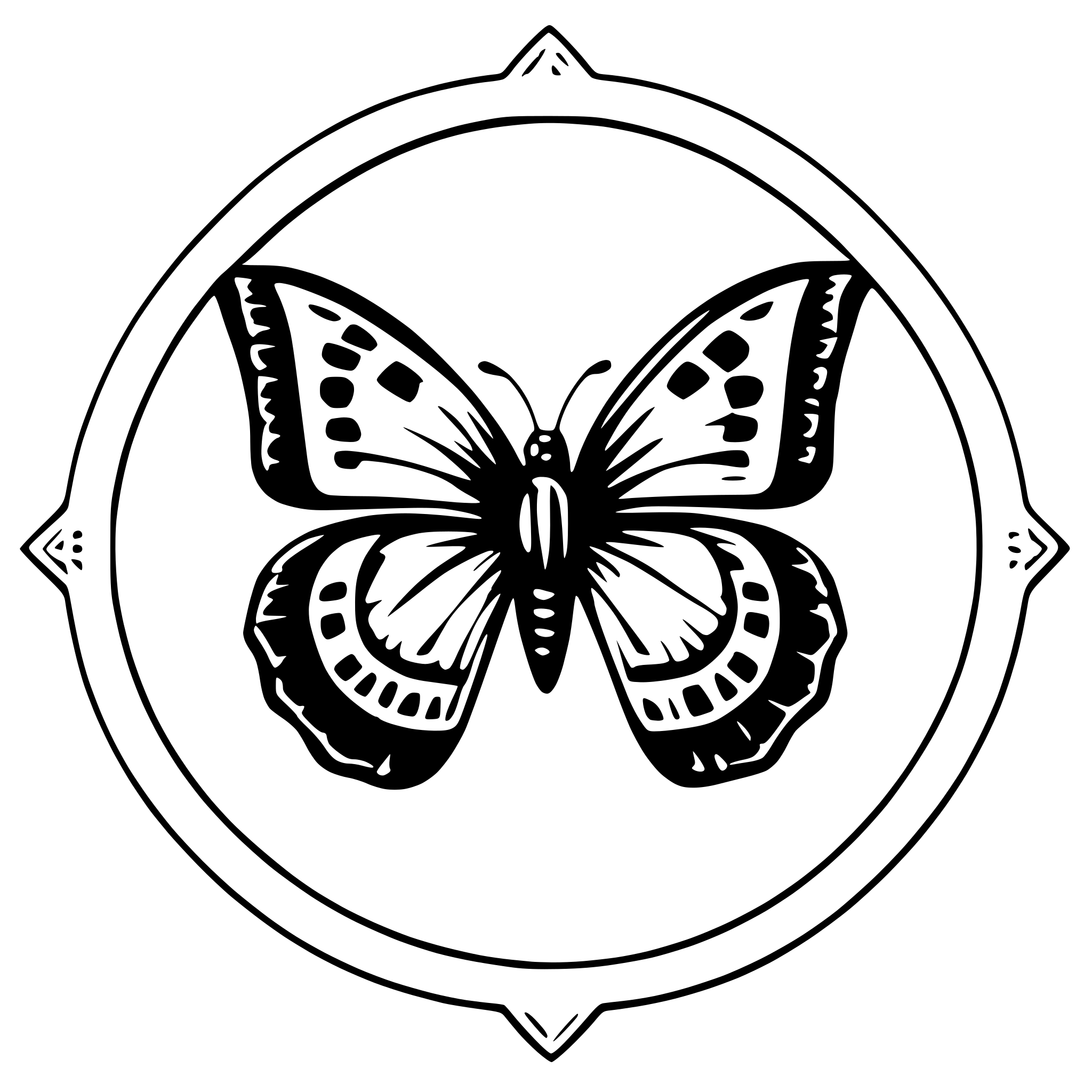 AI-generated SVG of 'esoteric butterfly, old image'