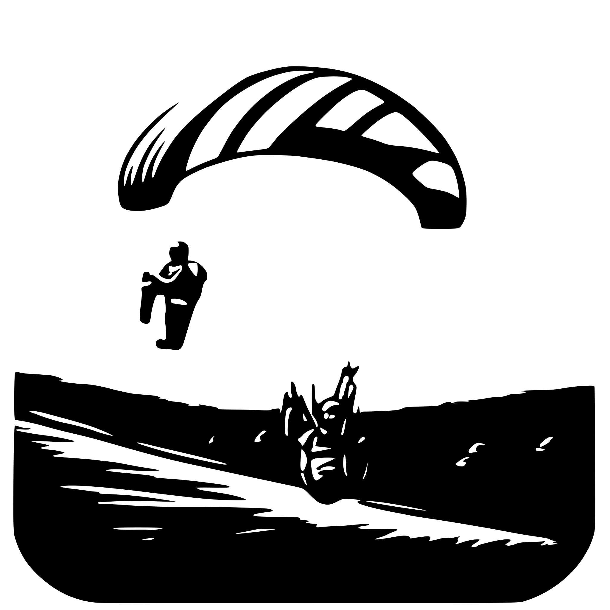 AI-generated SVG of 'paragliding sunset'