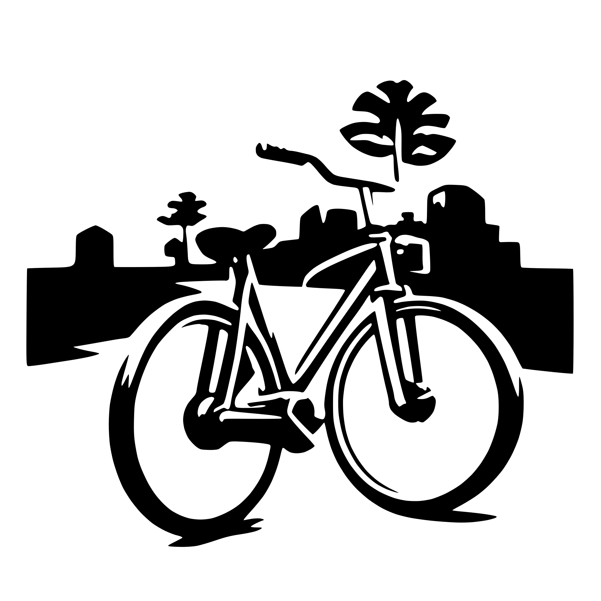 AI-generated SVG of a a bicycle silhouette vector with a white background