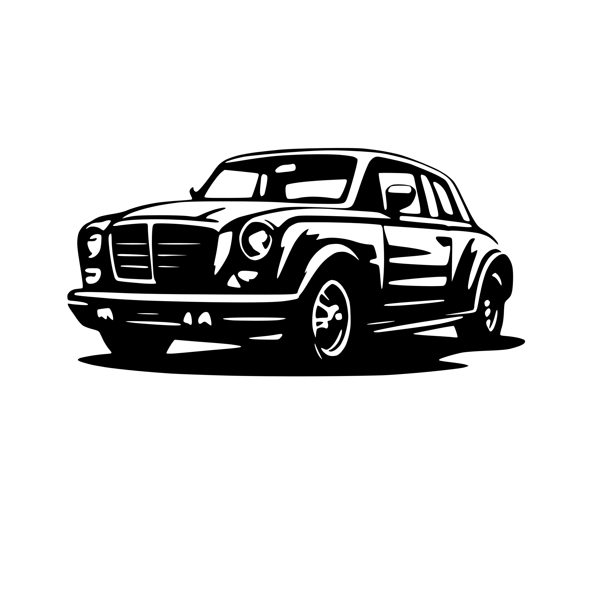 AI-generated SVG of 'Car front outline border only'