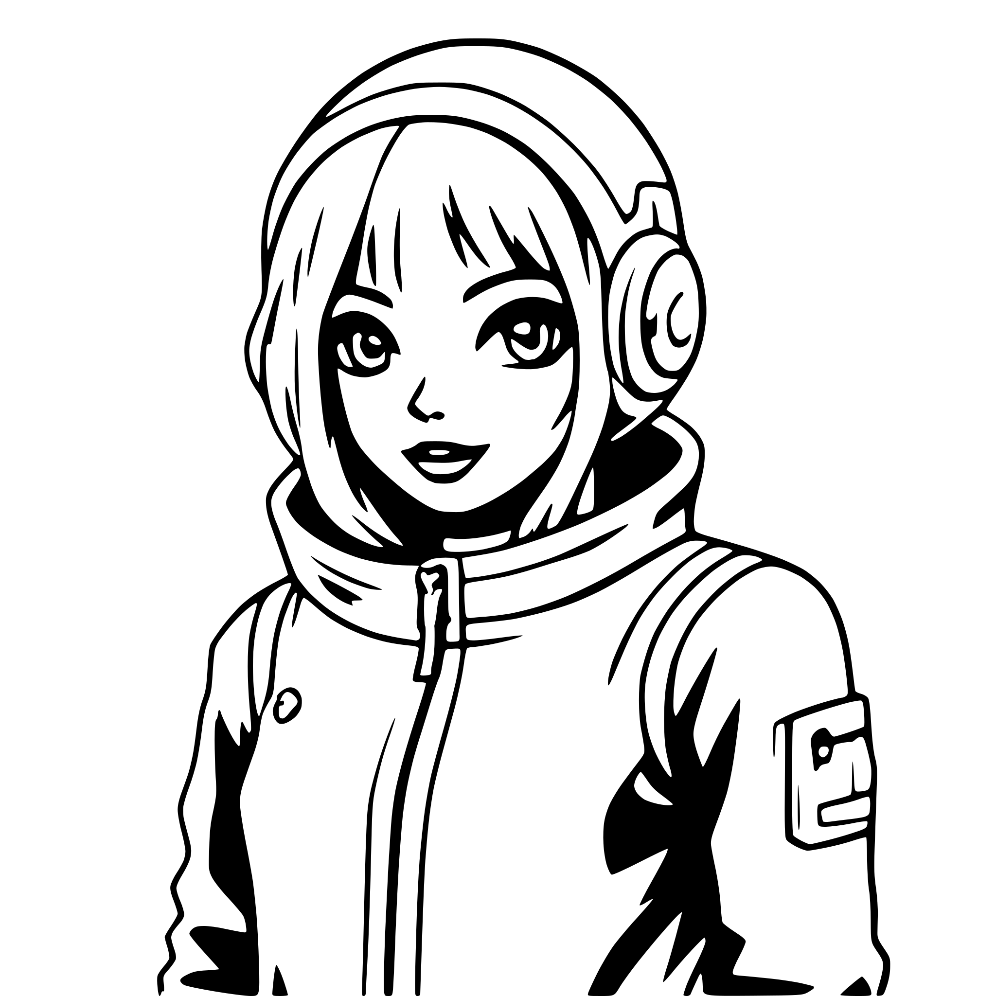 AI-generated SVG of 'girl in space suit'