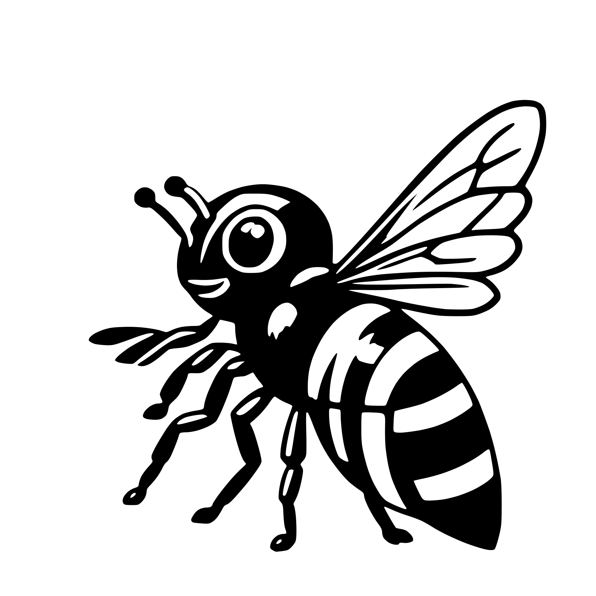 AI-generated SVG of 'angular bee'