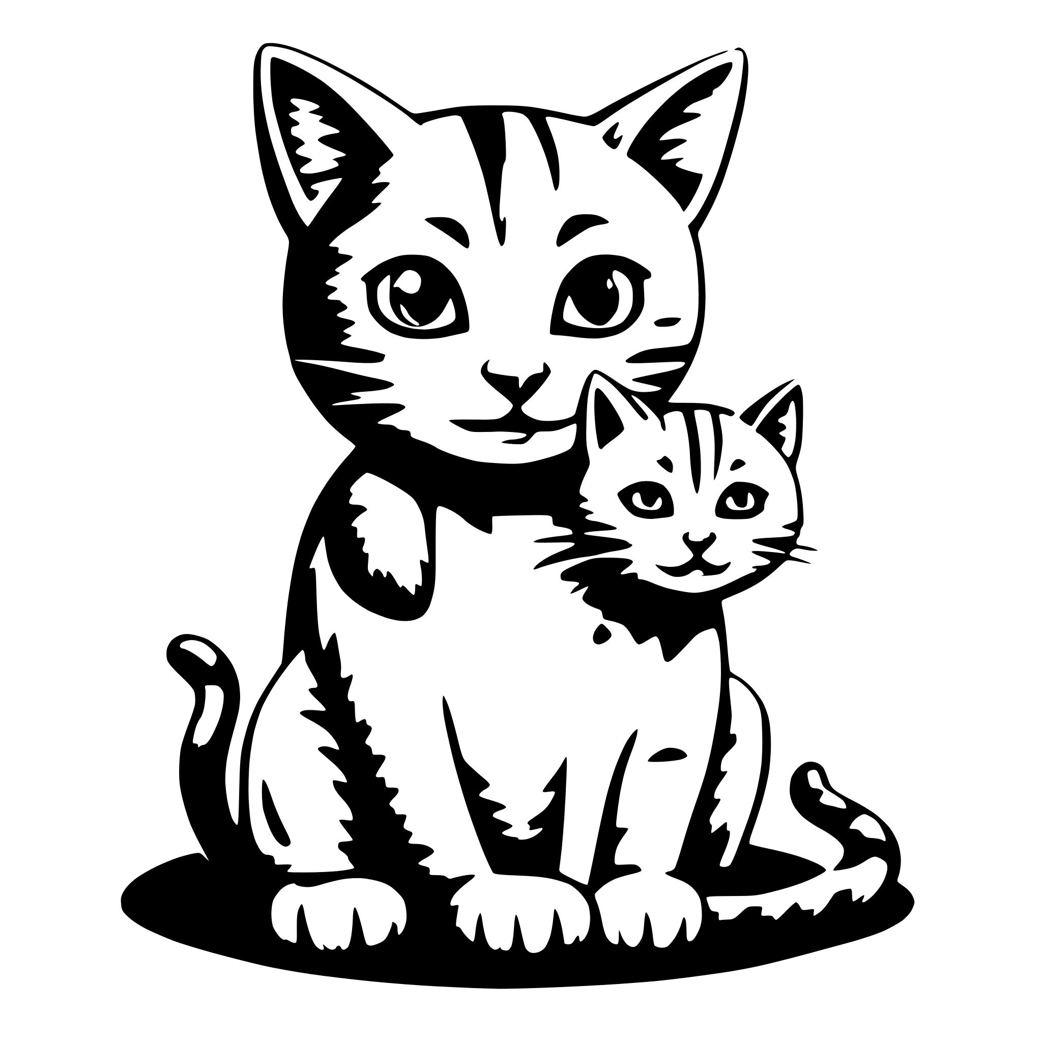 AI-generated SVG of 'a funny cat with a human baby head'