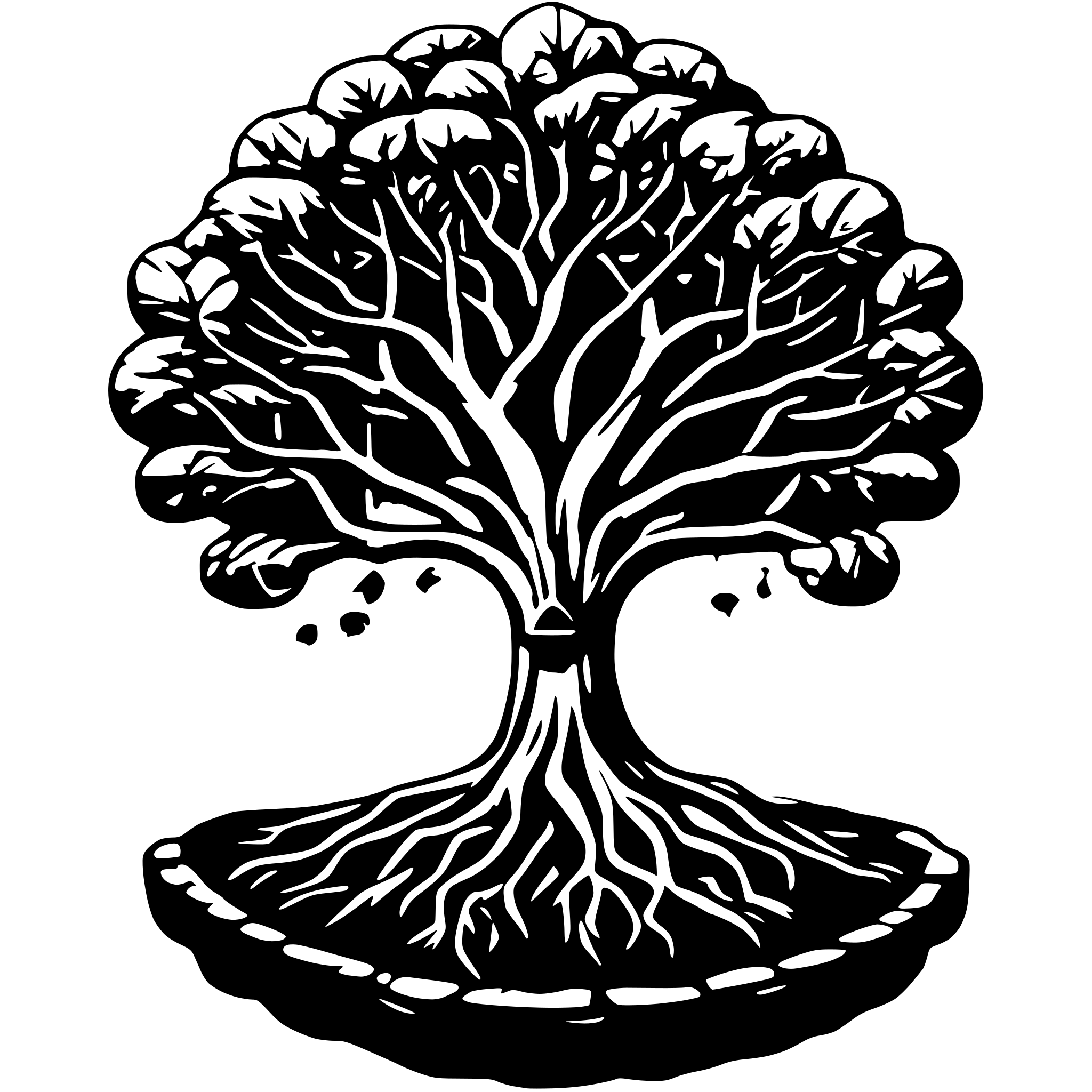 AI-generated SVG of a yggdrasil