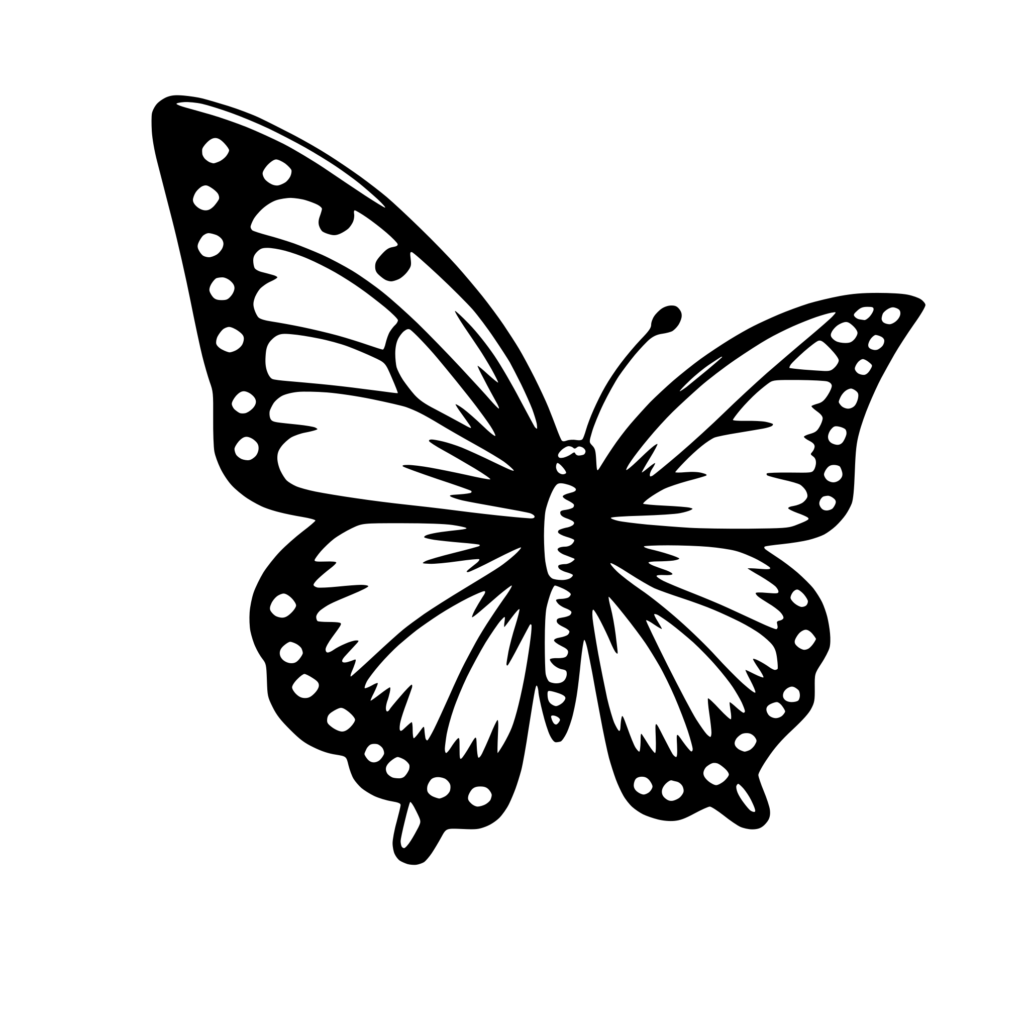 AI-generated SVG of 'butterfly with stars'