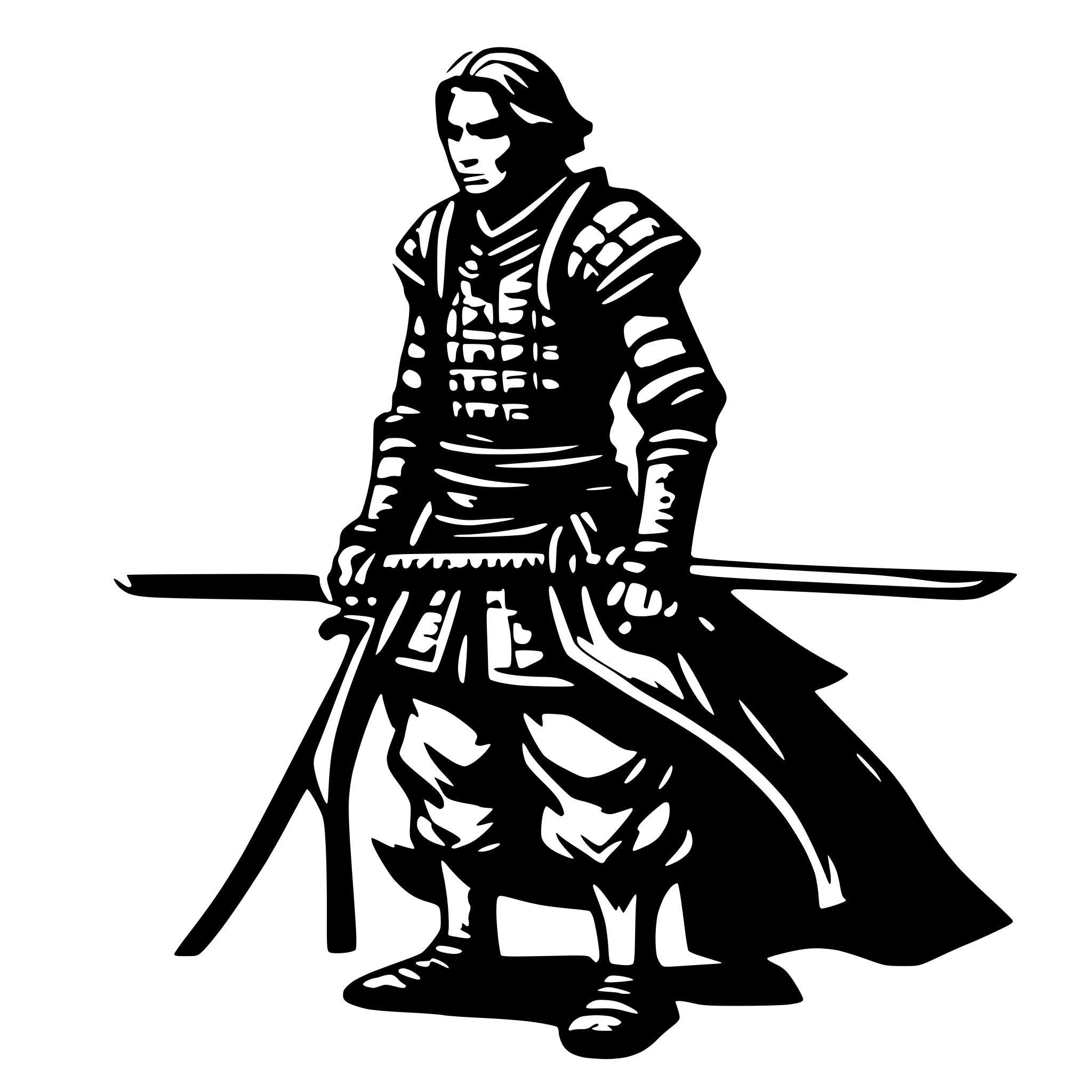 AI-generated SVG of a old samurai
