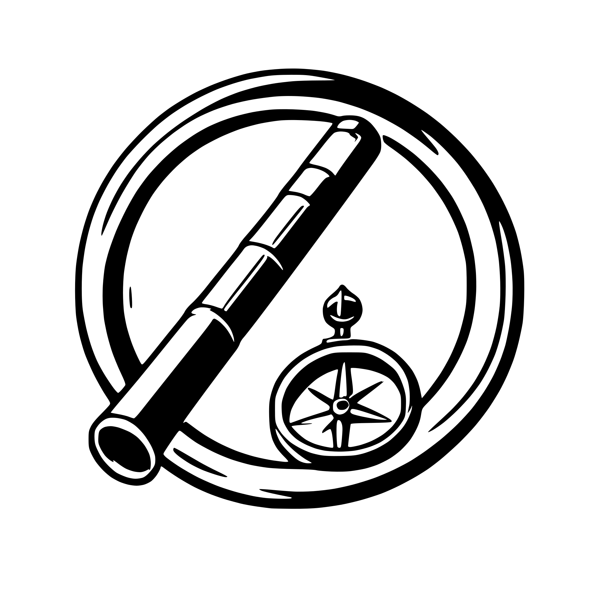 AI-generated SVG of 'monocular telescope and a compass'