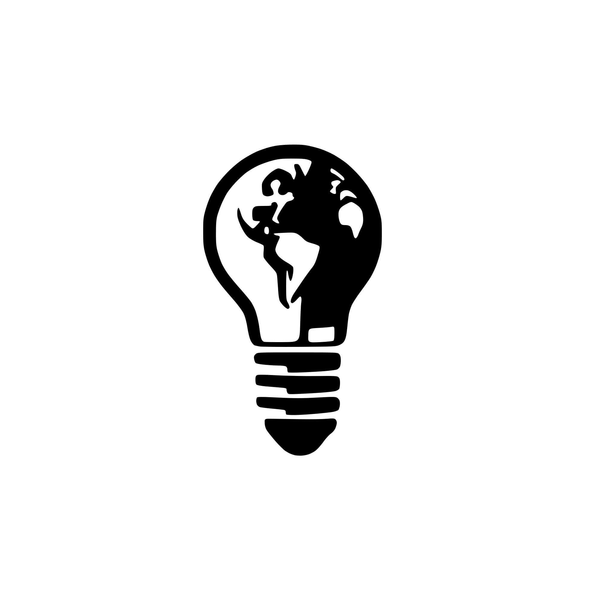 AI-generated SVG of 'Bulb with continents'