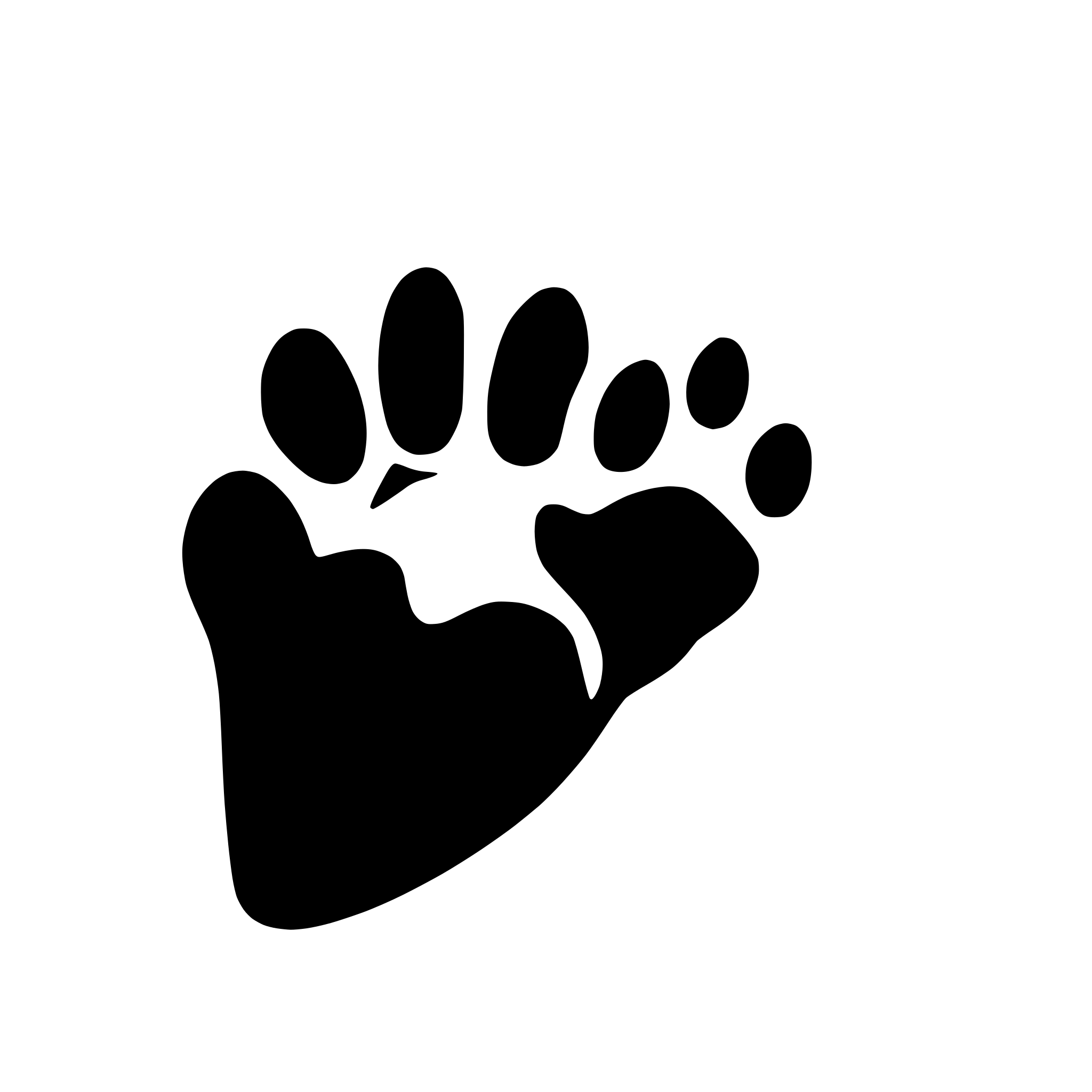 AI-generated SVG of 'dog paw track'