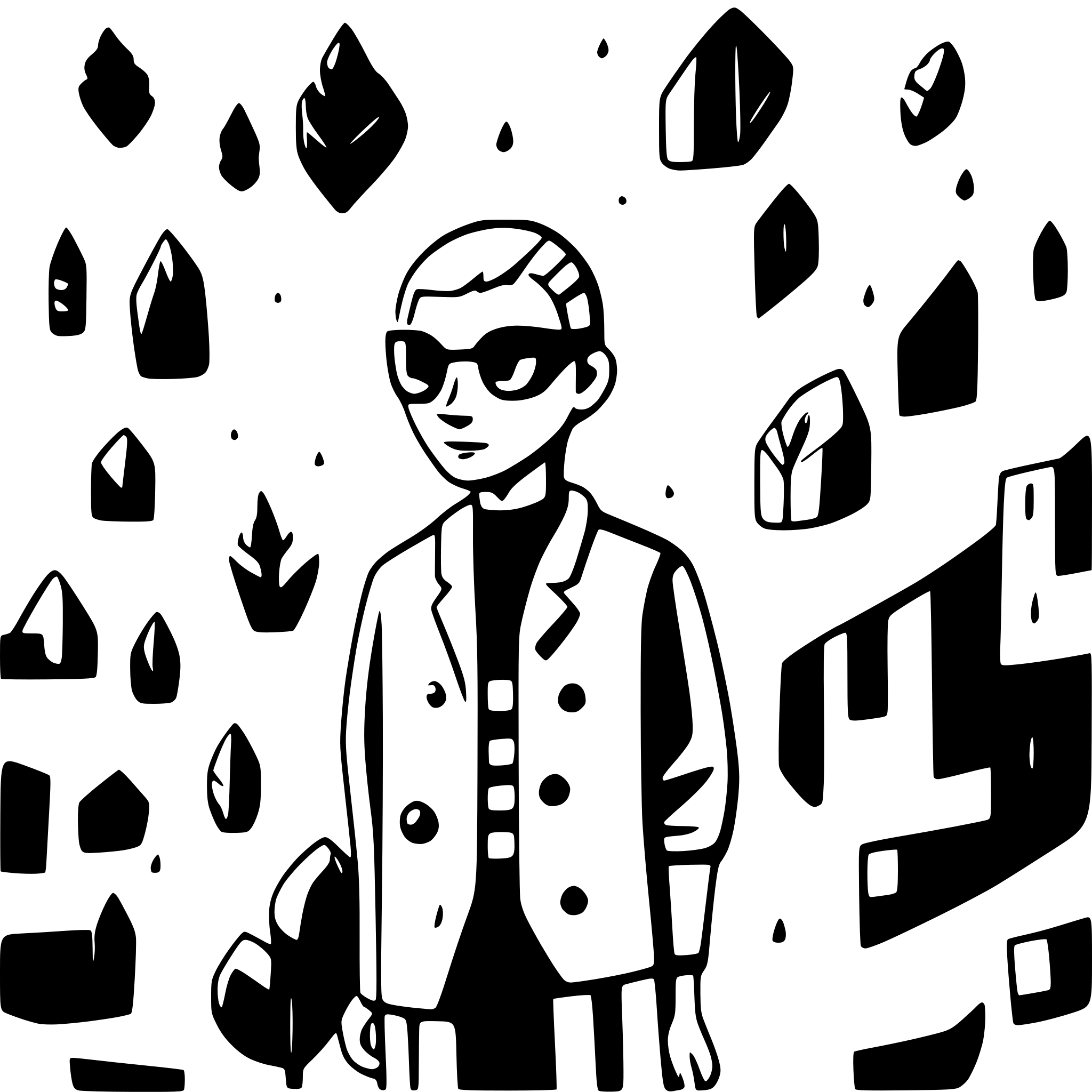 AI-generated SVG of a a surreal man, inspire by 'The Wall' animation, vectors style