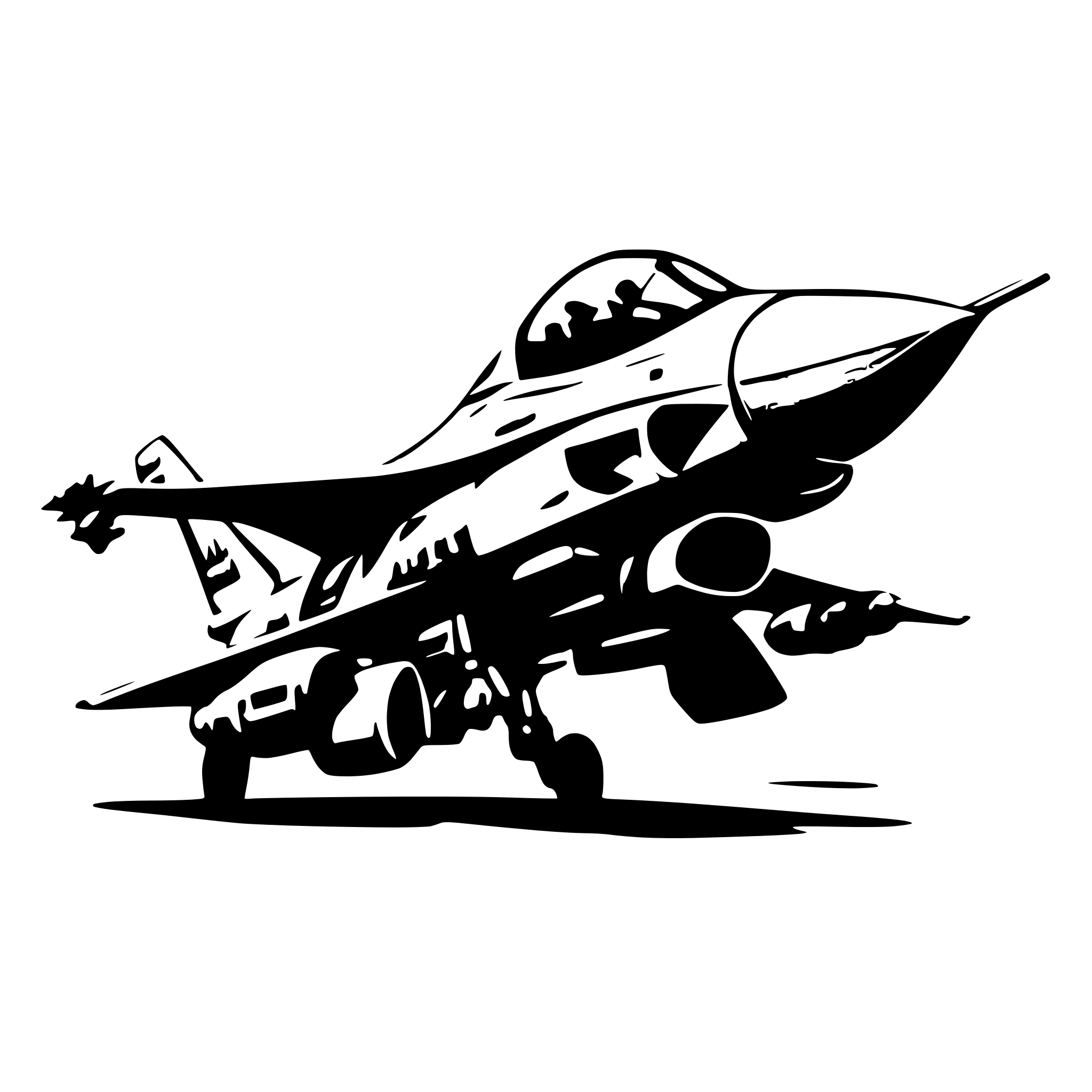 AI-generated SVG of a draw me a vector styled illustration of american f 16 fighter jett. there should be no background and the vector should be 8k