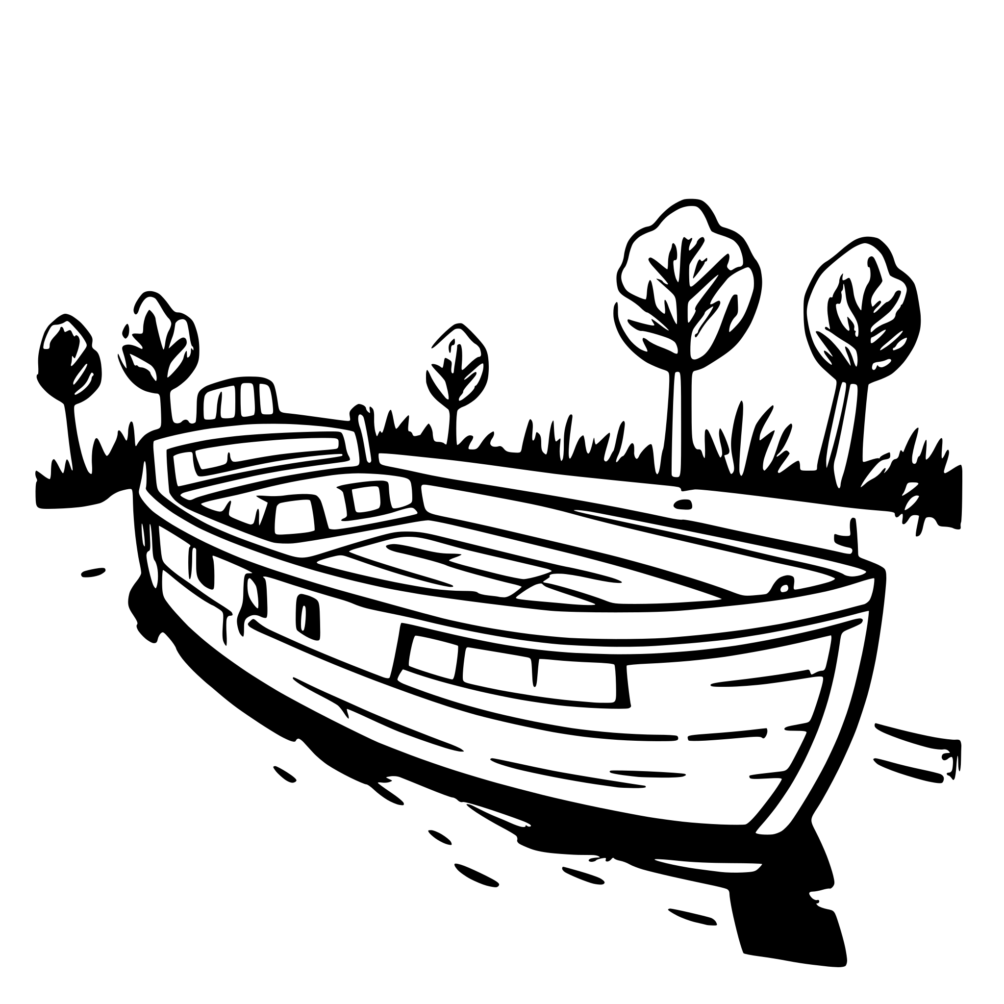 AI-generated SVG of a colour canal boat only
