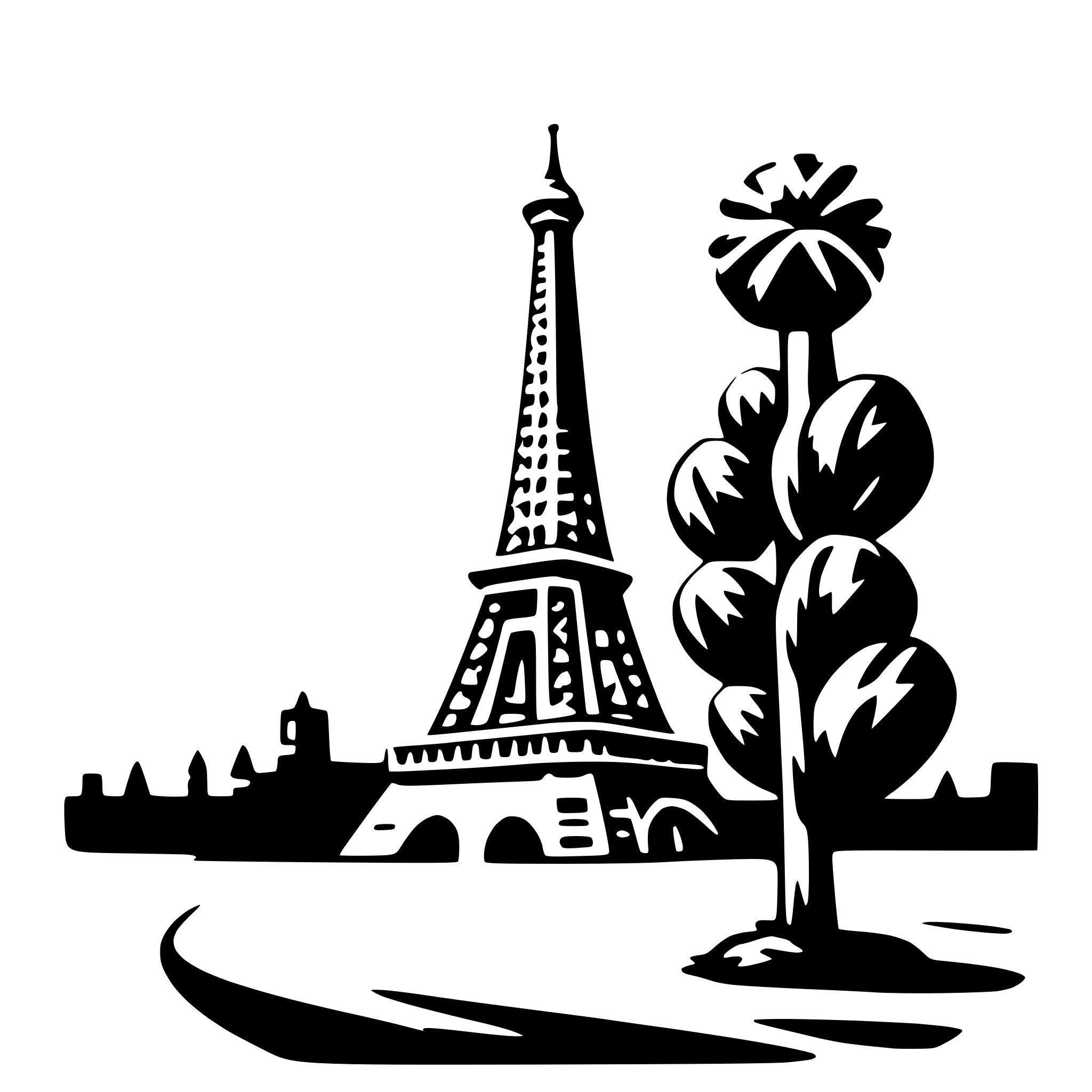 AI-generated SVG of a eiffel tower