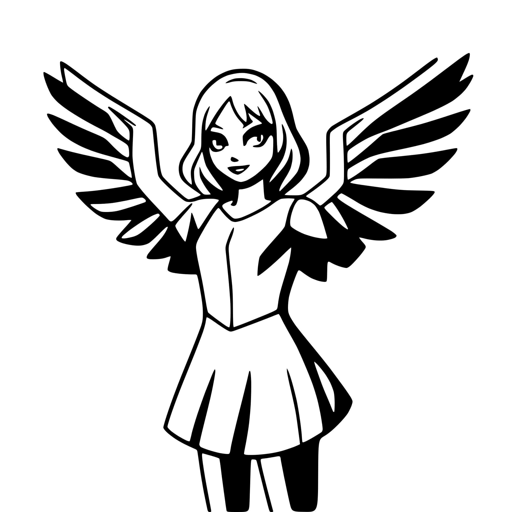 AI-generated SVG of a raven with open wings