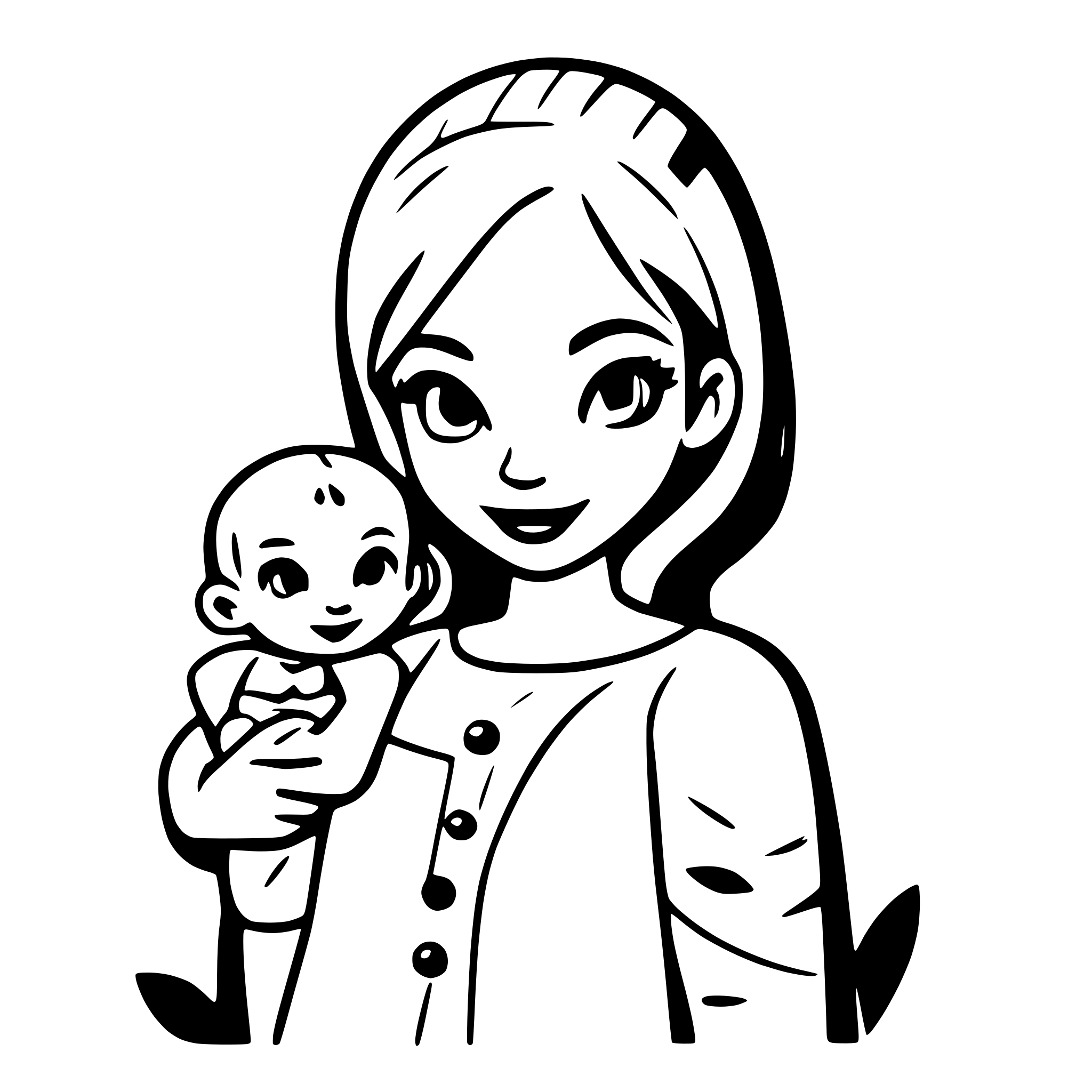 AI-generated SVG of a Mom and baby