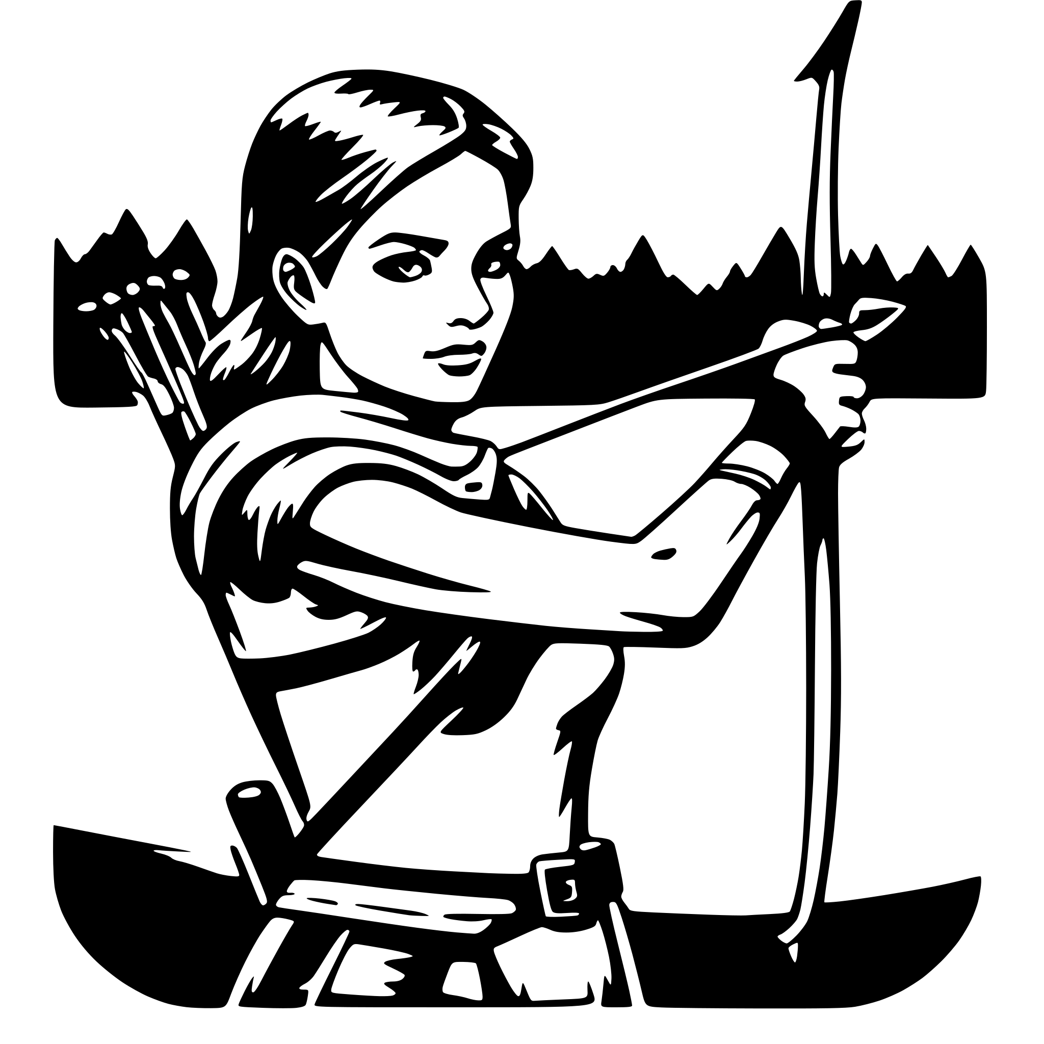 AI-generated SVG of 'female archer'