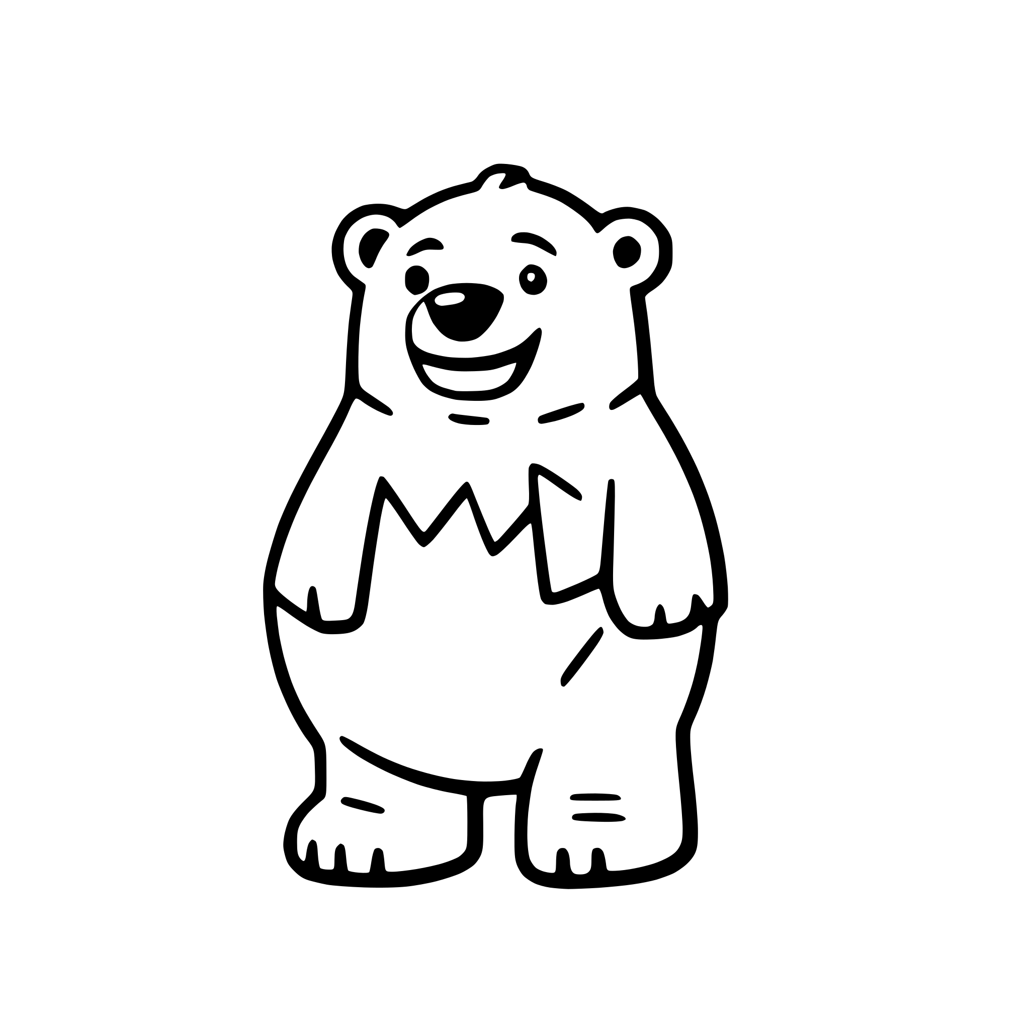 AI-generated SVG of 'a happy polar bear with a snowflake'